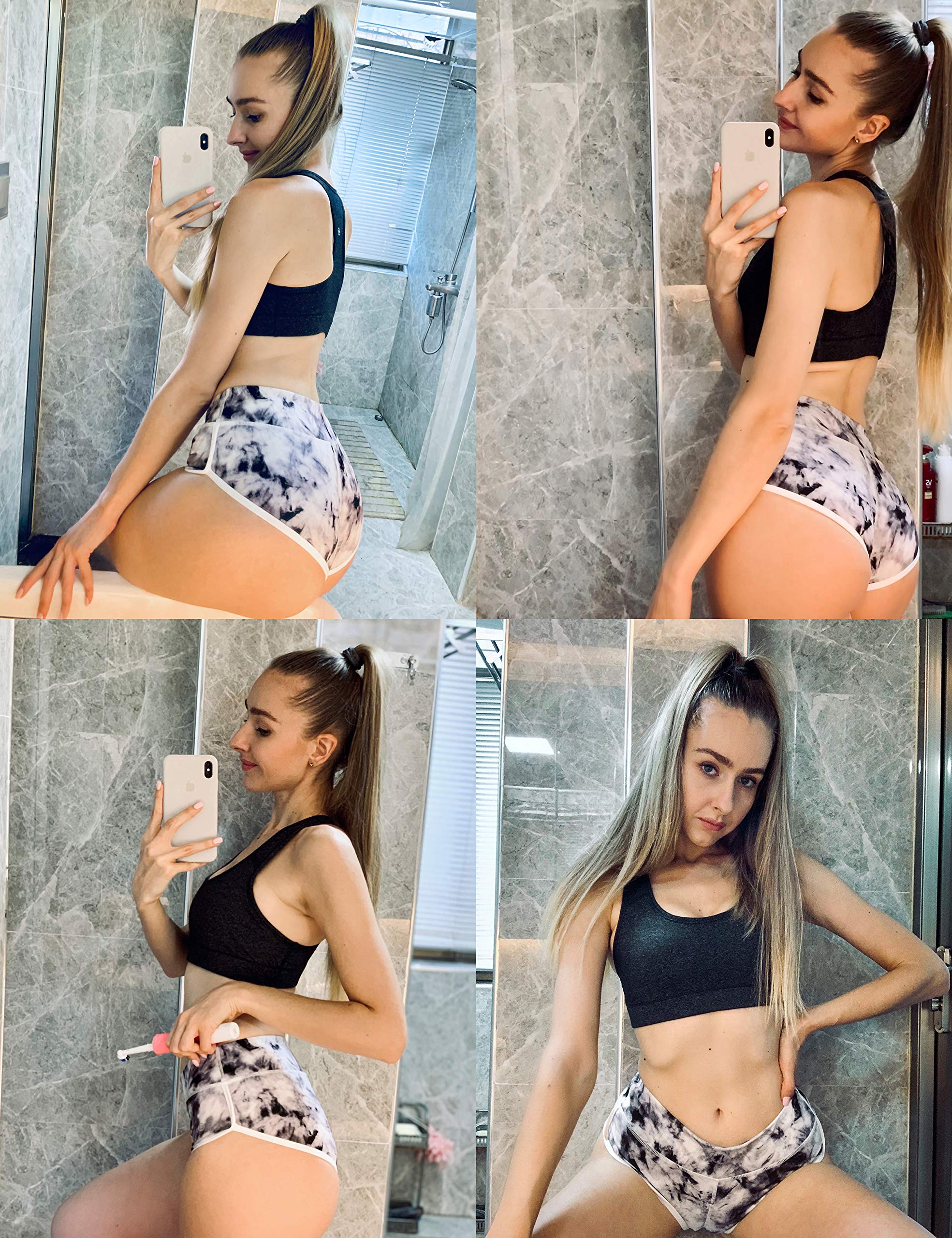BUBBLELIME Women's Sexy Booty Yoga Shorts XS-XXL - High Waisted Tummy Control Workout Shorts for Running, Fitness & Yoga - Moisture Wicking & UPF 30+ Sun Protection - Perfect for Gym, Home Workouts & Summer Activities