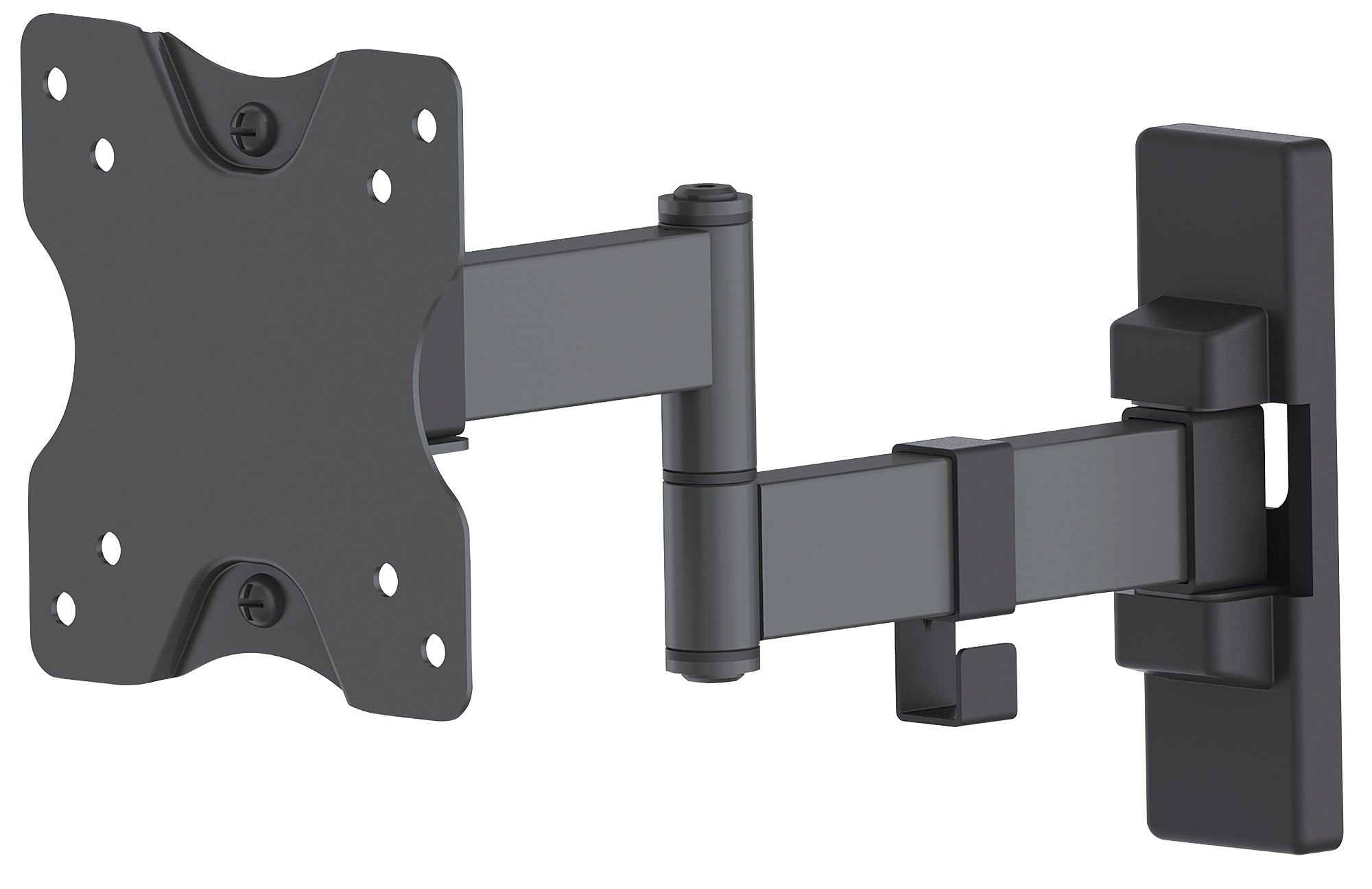 Universal TV Wall Mount Bracket for Flat Panel Screens - Dual Arm Full Motion Articulating Mount - Black (Model 461368) - Perfect for Living Room, Bedroom & Home Theater Setup
