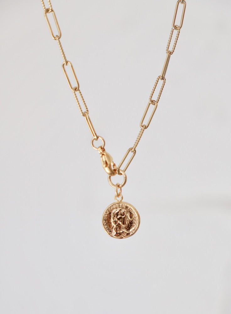 LORA Coin Necklace - Elegant Gold Plated Pendant for Women | Perfect Gift for Birthday, Anniversary & Valentine's Day | Trendy Jewelry for Everyday Wear & Special Occasions