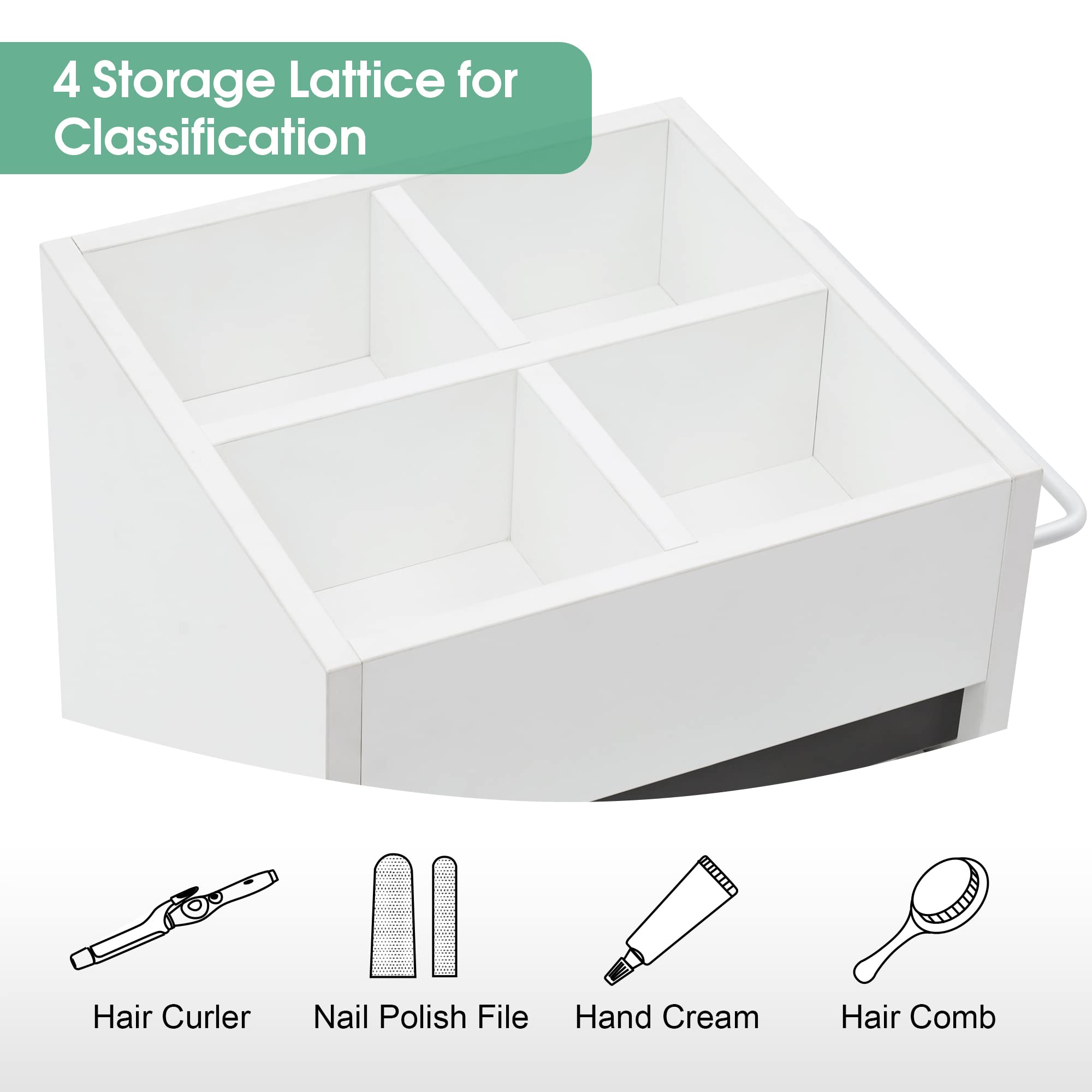 Professional Barber Salon Trolley with 3 Drawers - Mobile Storage Cabinet for Hair Stylists, Beauty Organizer & Spa Equipment - White (Ideal for Salon, Barber Shop & Home Use)