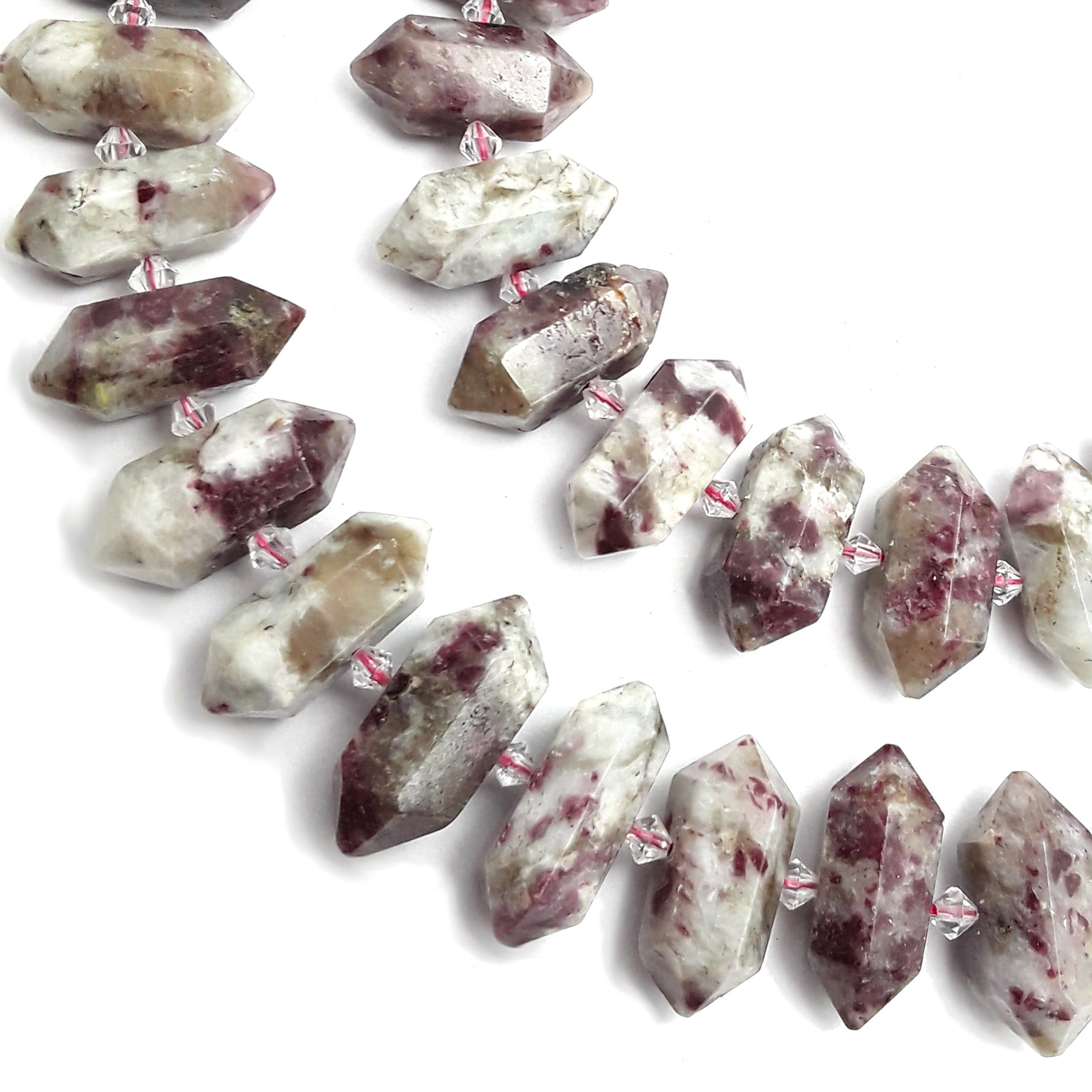 Eudialyte Faceted Center Drill Beads - 13-25mm Gemstone Strand for Jewelry Making, DIY Crafts & Healing Crystals | Perfect for Necklaces, Bracelets & Spiritual Healing