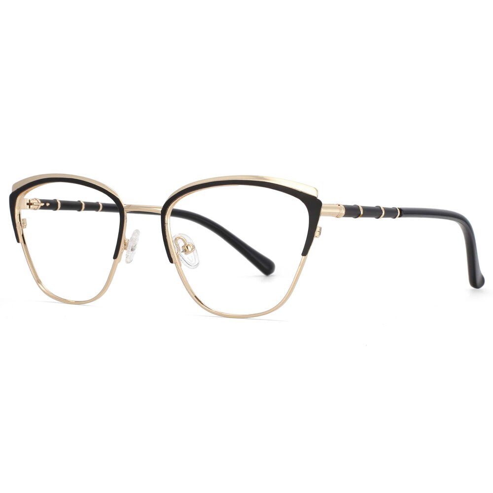 CCspace Women's Full Rim Square Cat Eye Eyeglasses 53867 - Stylish Alloy Frame for Fashion & Everyday Wear - Perfect for Work, Reading, and Social Events