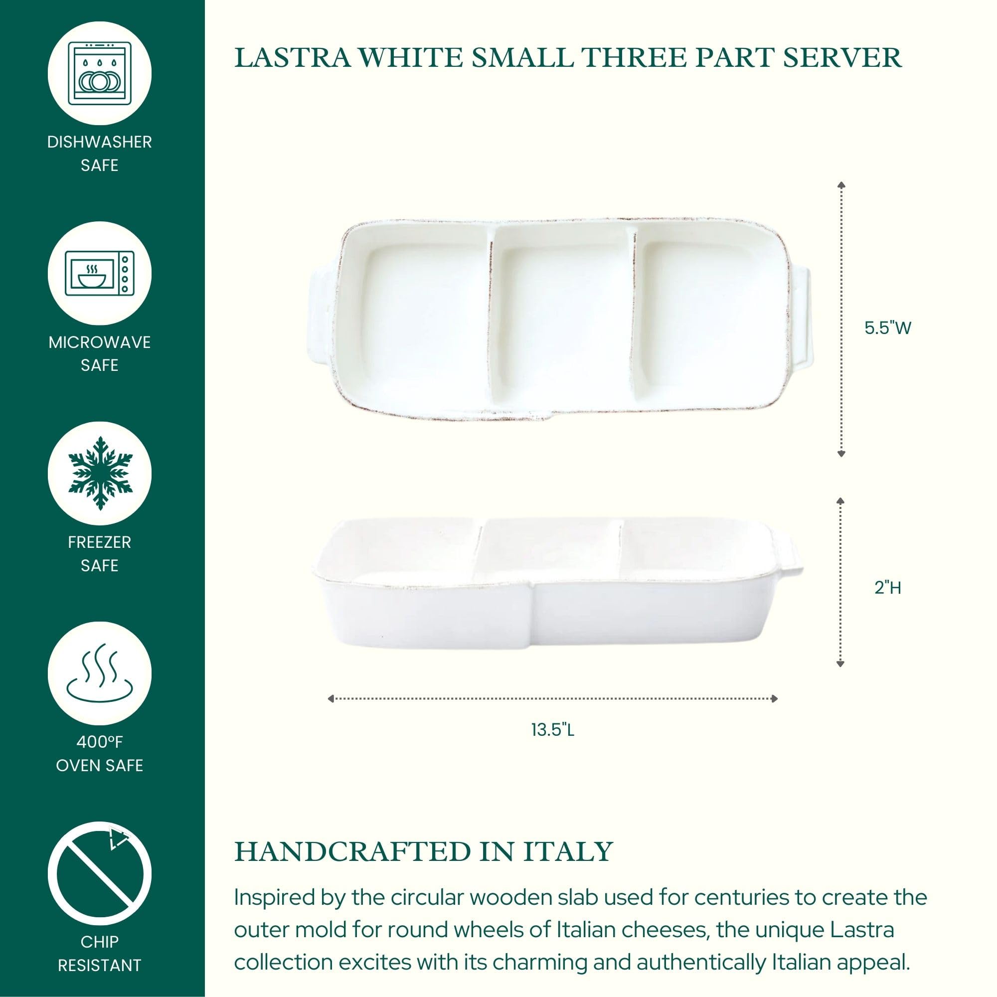 Vietri Lastra White 13.5