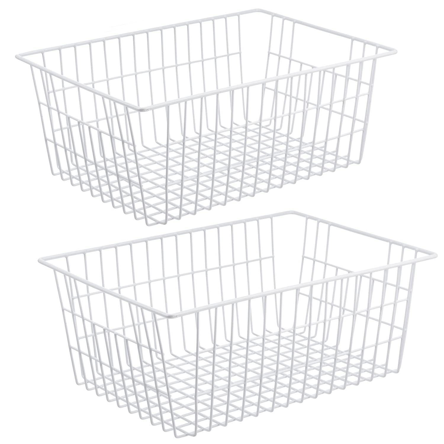 iPEGTOP Wire Storage Baskets - 3 Pack Metal Mesh Organizer Bins for Home, Office, Kitchen & Bathroom Organization - Perfect for Shelves, Cabinets, and Closet Storage