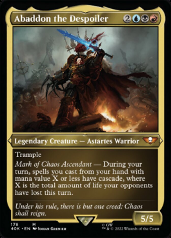 Warhammer 40,000 Abaddon the Despoiler Commander Display Figure - Surge Foil Edition for Tabletop Gaming & Collectors