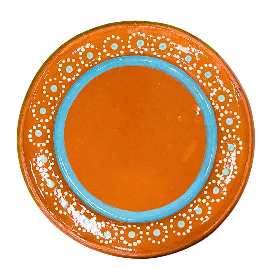Set of 4 Large Capula Sencillo Plates - Handcrafted Mexican Ceramic Dinner Plates - Authentic Artisan Kitchenware for Dining & Home Decor - Perfect for Everyday Use, Special Occasions & Mexican-Themed Parties