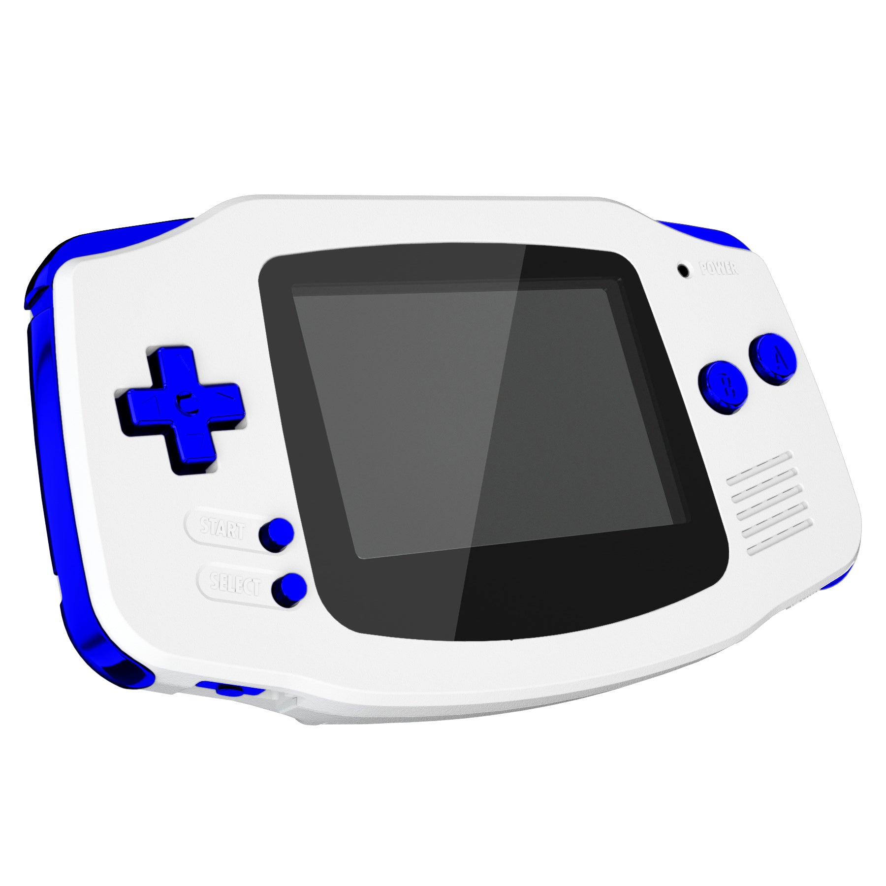 eXtremeRate Chrome Blue GBA Replacement Buttons Full Set for Gameboy Advance - Upgrade Your Handheld Console (KAG3004) | Perfect for DIY Repair & Custom Gaming Setup