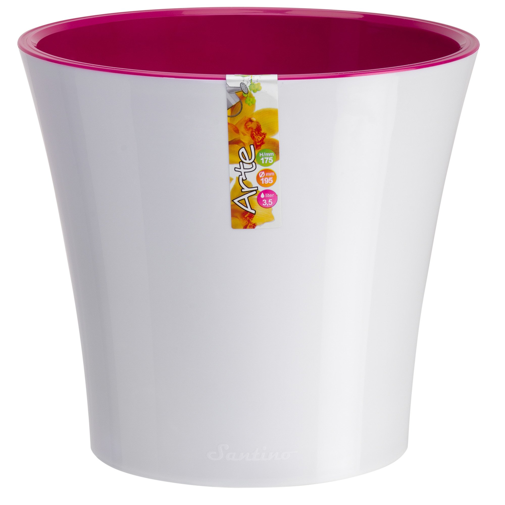 Self Watering Planter - 4.3 Inch White/Purple Indoor Flower Pot for House Plants, Succulents, Herbs | Perfect for Home, Office, and Kitchen Decor