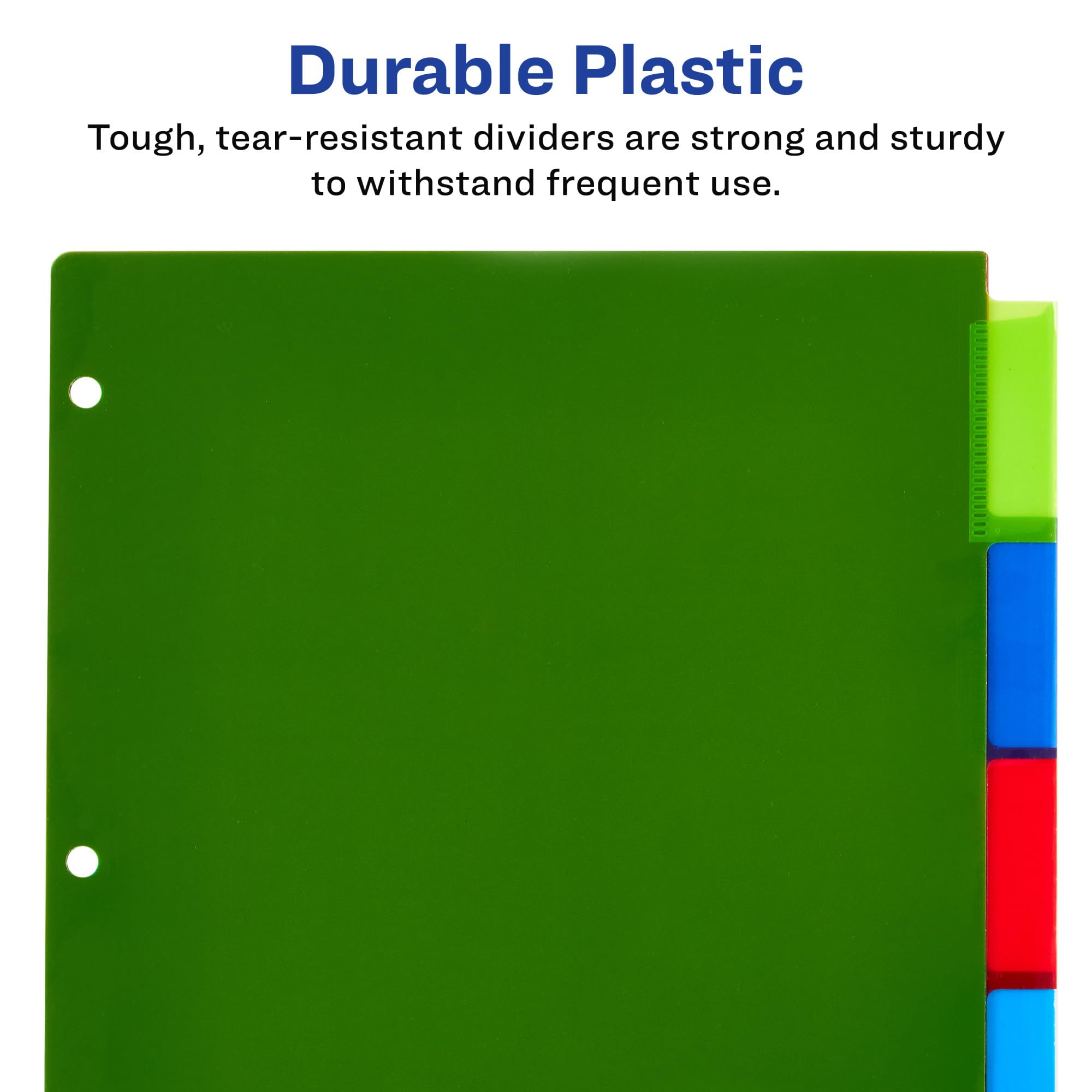 Avery 5-Tab Plastic Binder Dividers for 3-Ring Binders - Multicolor Insertable Big Tabs, 3 Sets (71900) - Perfect for School, Office Organization & Document Filing