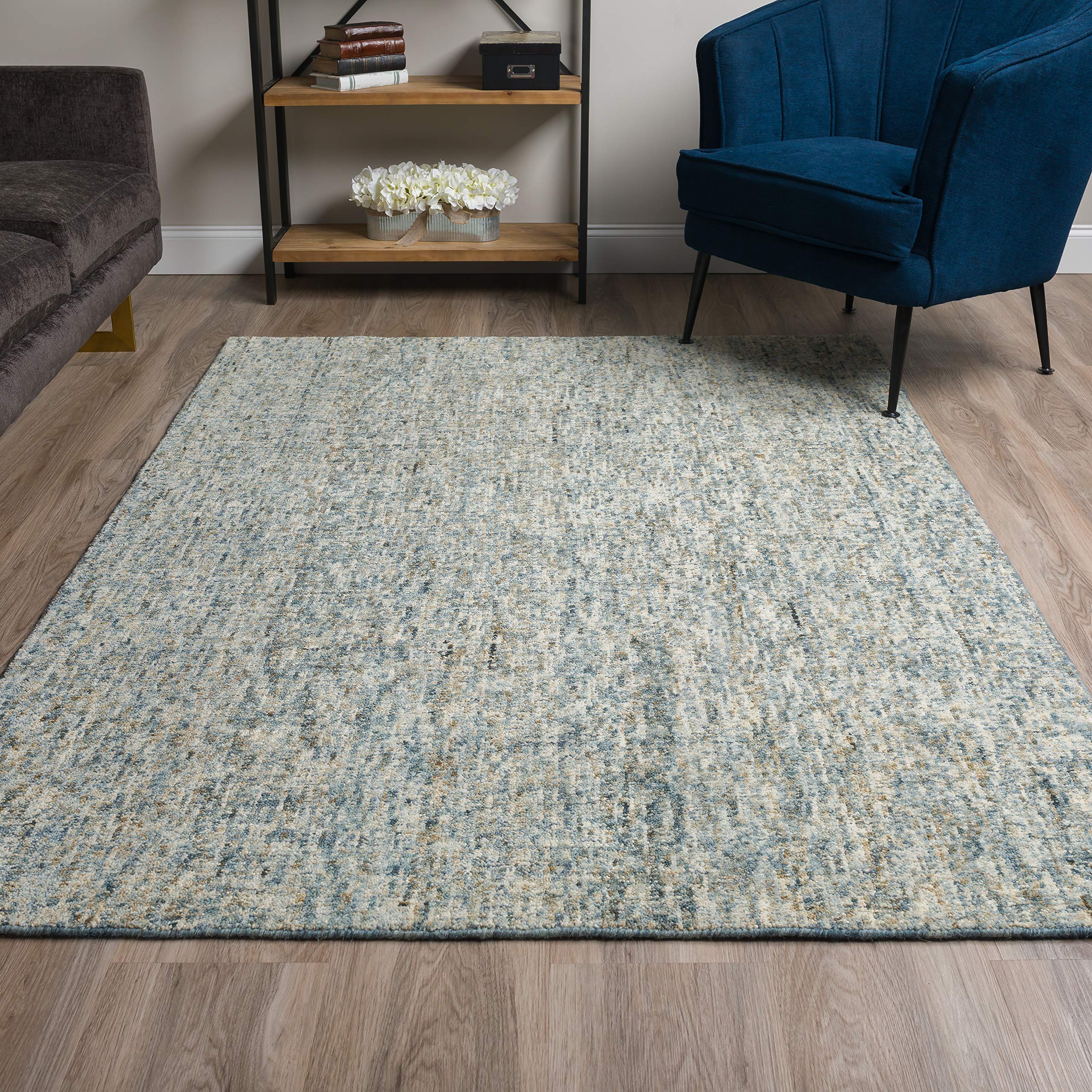 Addison Rugs Eastman Blue 5' x 7'6' Rectangle Soft Area Rug - Easy Clean, Non-Shedding, Stain Resistant - Perfect for Bedroom, Living Room, Dining Room, Kitchen & Entryway - Cozy Home Decor & Floor Protection