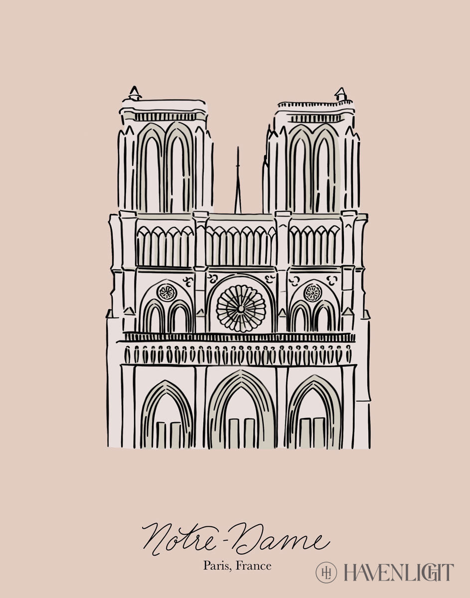 Notre Dame By Elise Gomez - Stunning Home Decor Art Print for Living Room, Bedroom & Office | Perfect Gift for Art Lovers