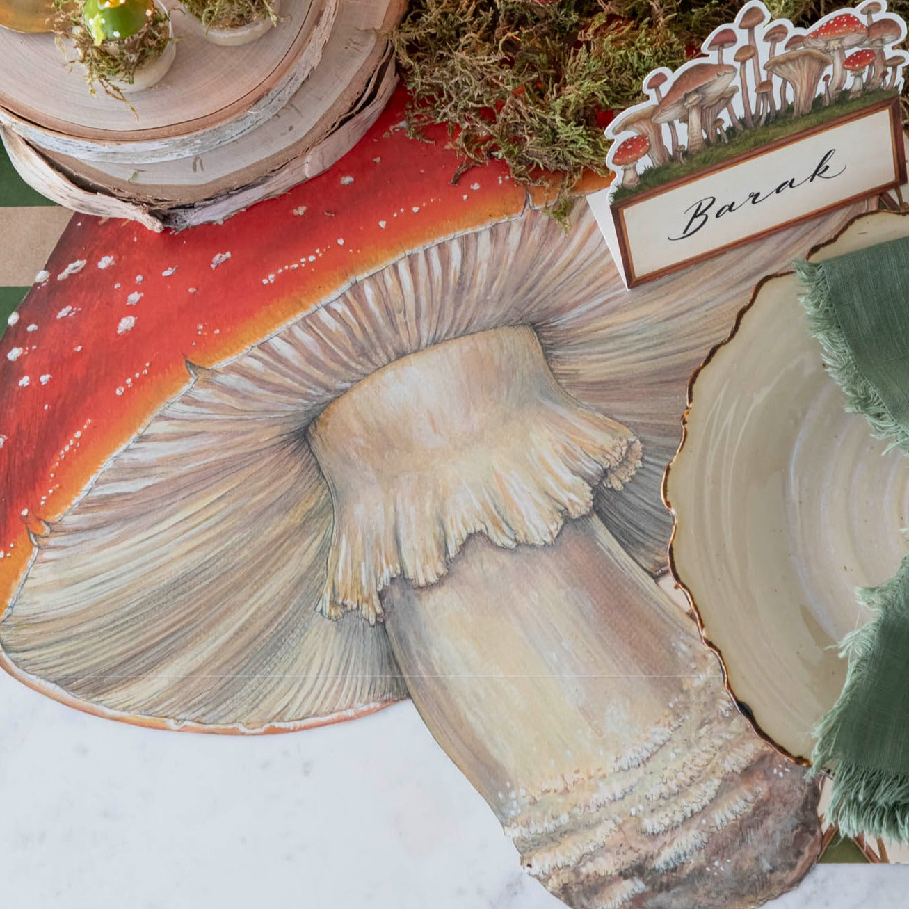 Eco-Friendly Die-Cut Mushroom Placemat for Dining Table - Perfect for Kitchen, Party, and Home Decor