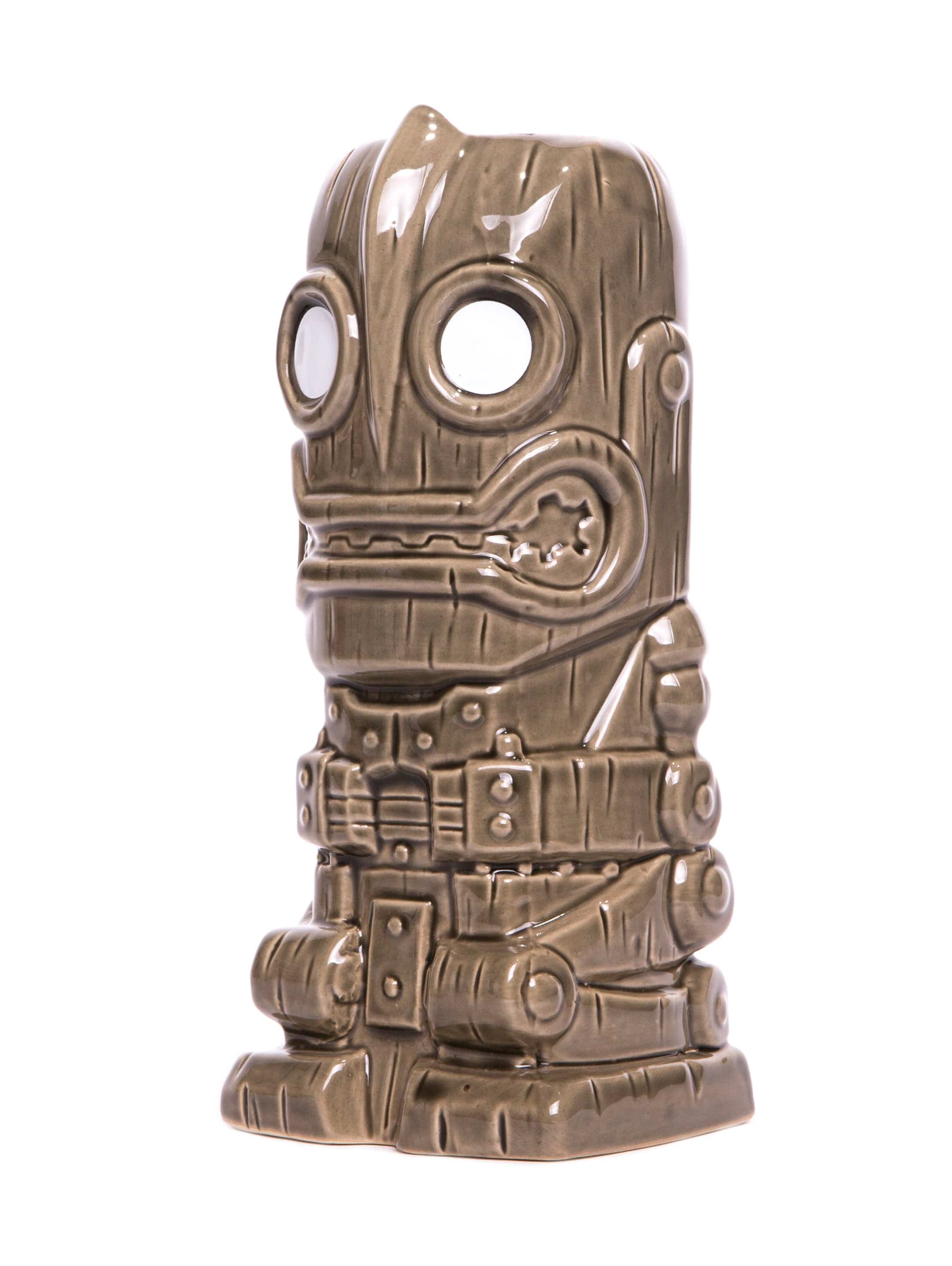 Iron Giant Ceramic Tiki Mug - 16oz Grey Handcrafted Tiki Cup for Tropical Cocktails, Home Bar Decor & Themed Parties | Perfect for Luau, Beach Parties & Summer Gatherings