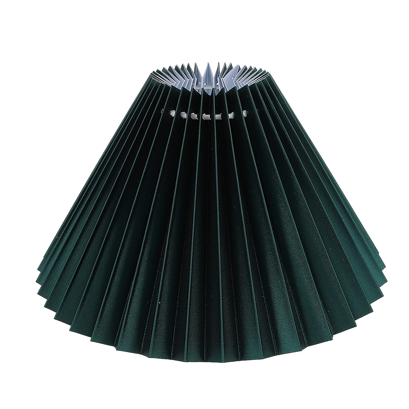 Beaupretty Medium Pleated Barrel Rice Paper Lampshade - Handcrafted Fabric Lamp Cover for Table, Desk & Bedroom Lighting - Green Shade for Cozy Home Decor & Reading Nook Ambience