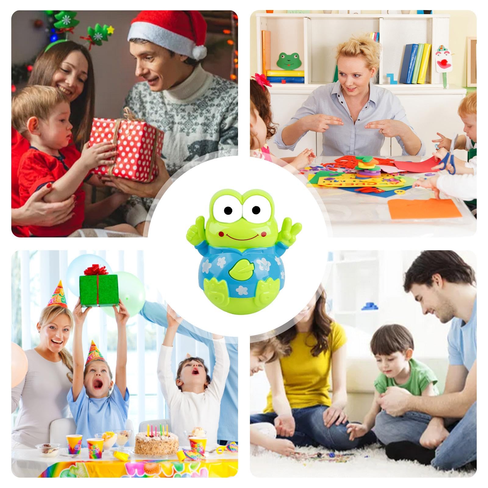 Quaeetyu Wobble Frog Toy - Fun Balancing Action Toy for Kids | Interactive Wobbling Figure for Playtime & Learning | Cute Frog-Shaped Balance Game for Toddlers & Preschoolers | Perfect for Indoor Play, Birthday Gifts & Sensory Development