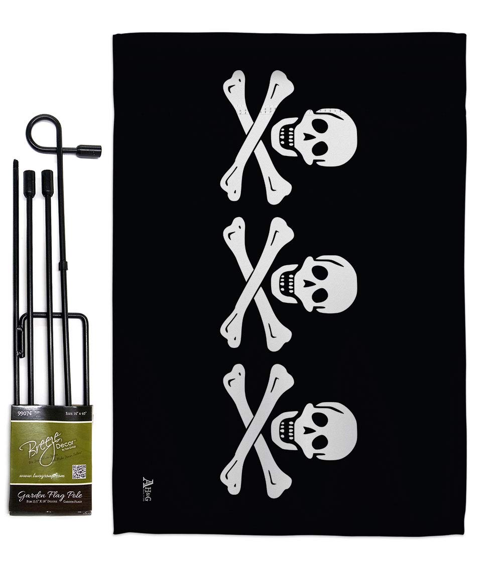 Pirate Ship Garden Flag Set - Double-Sided Coastal Decor for Yard & Home