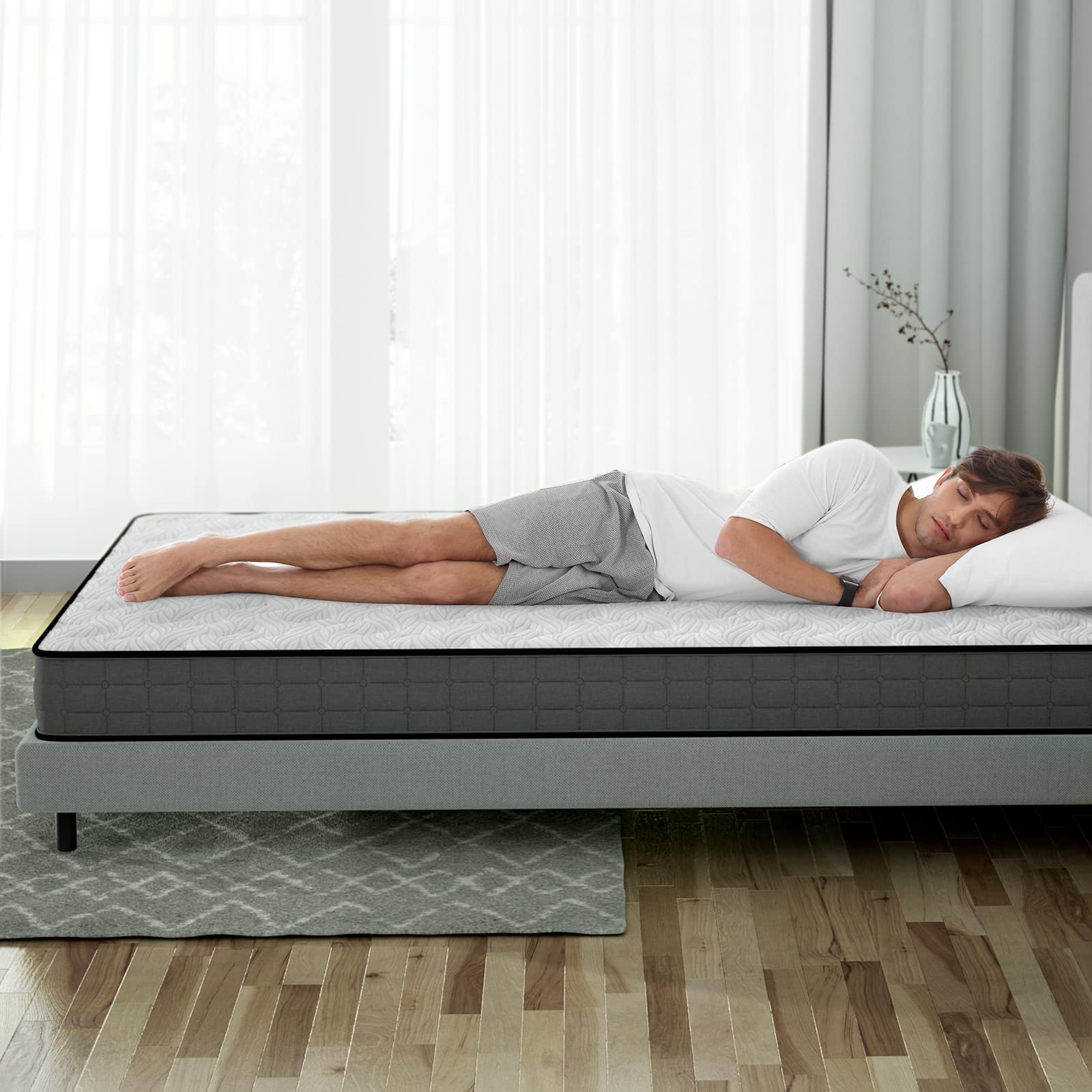 BedStory 6 Inch Full Size Hybrid Spring Mattress - Medium Firm Support, Breathable & CertiPUR-US Certified - Perfect for Guest Rooms, Dorms & Small Bedrooms