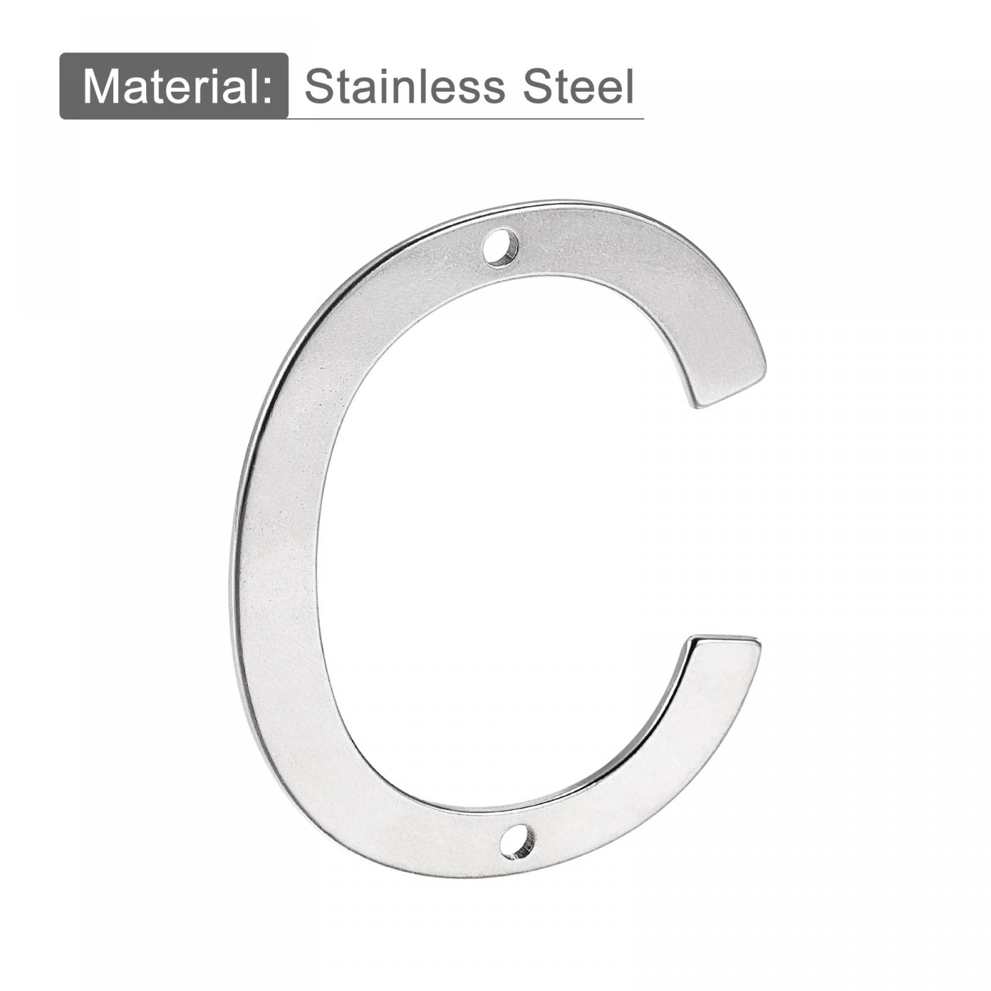 uxcell 3.94 Inch Stainless Steel Letter C - Polished Mailbox, Hotel & Door Address Sign for Home, Business & Outdoor Use