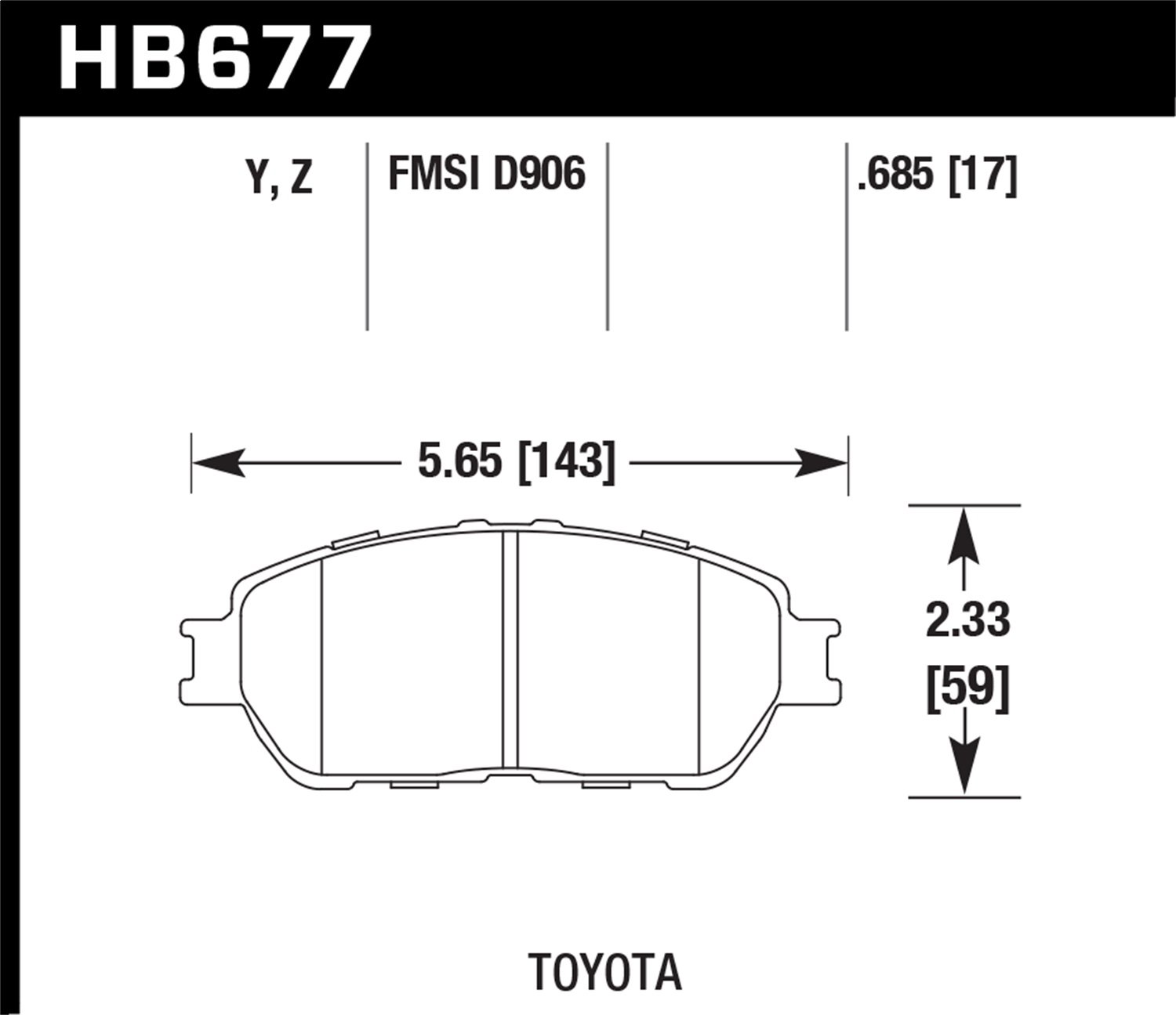 HB677Z.685 Ceramic Brake Pads for Cars - High Performance Low Dust Brake Pads - Perfect for Daily Driving, Commuting & Highway Use