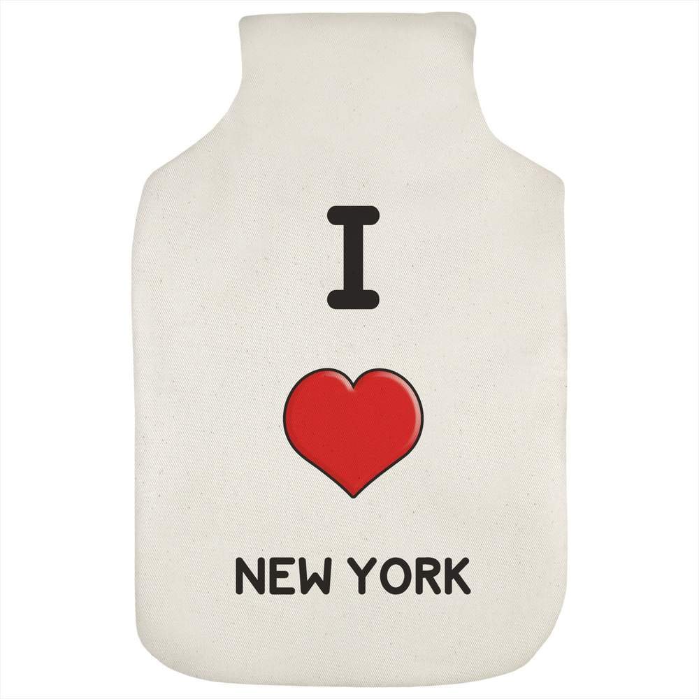Azeeda 'I Love New York' Hot Water Bottle Cover - Cozy Fleece Fabric for Winter Warmth - Perfect for Home, Office & Travel Use (HW00021771)