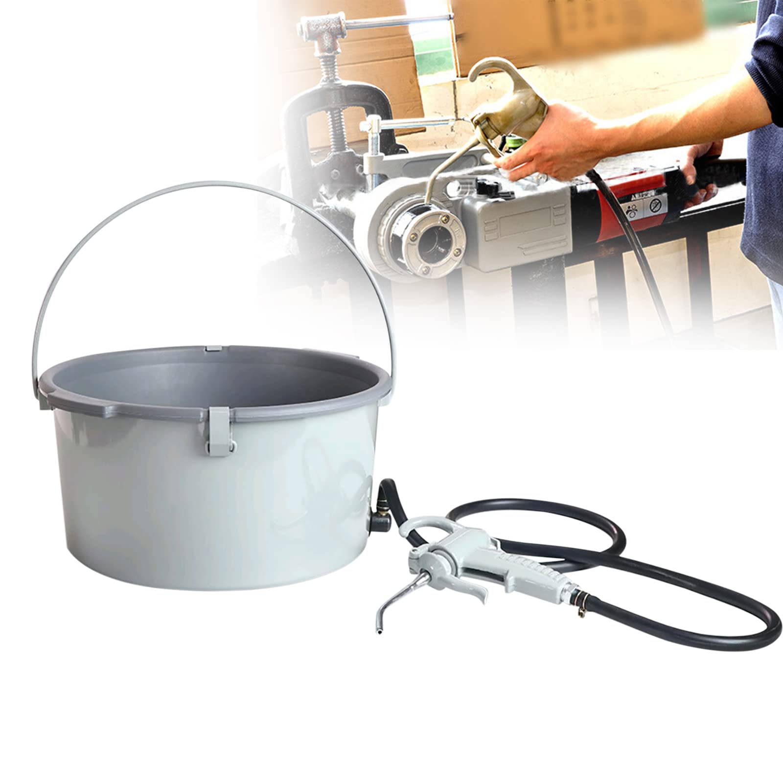CNCEST Pipe Threading Oiler - Handheld Oil Barrel Gun Set with Threading Refueling Bucket | Ideal for Plumbing, Pipe Fitting & Metalworking Projects