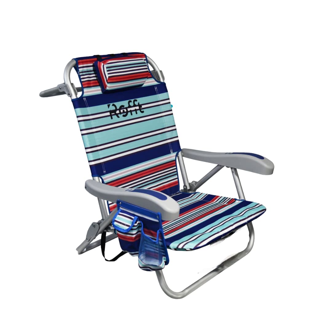 6-Position Reclining Beach Chair with Backpack Straps - Heavy Duty Folding Beach Chairs for Adults, Lightweight & Lay Flat Design - Perfect for Beach, Camping, Poolside & Outdoor Relaxation