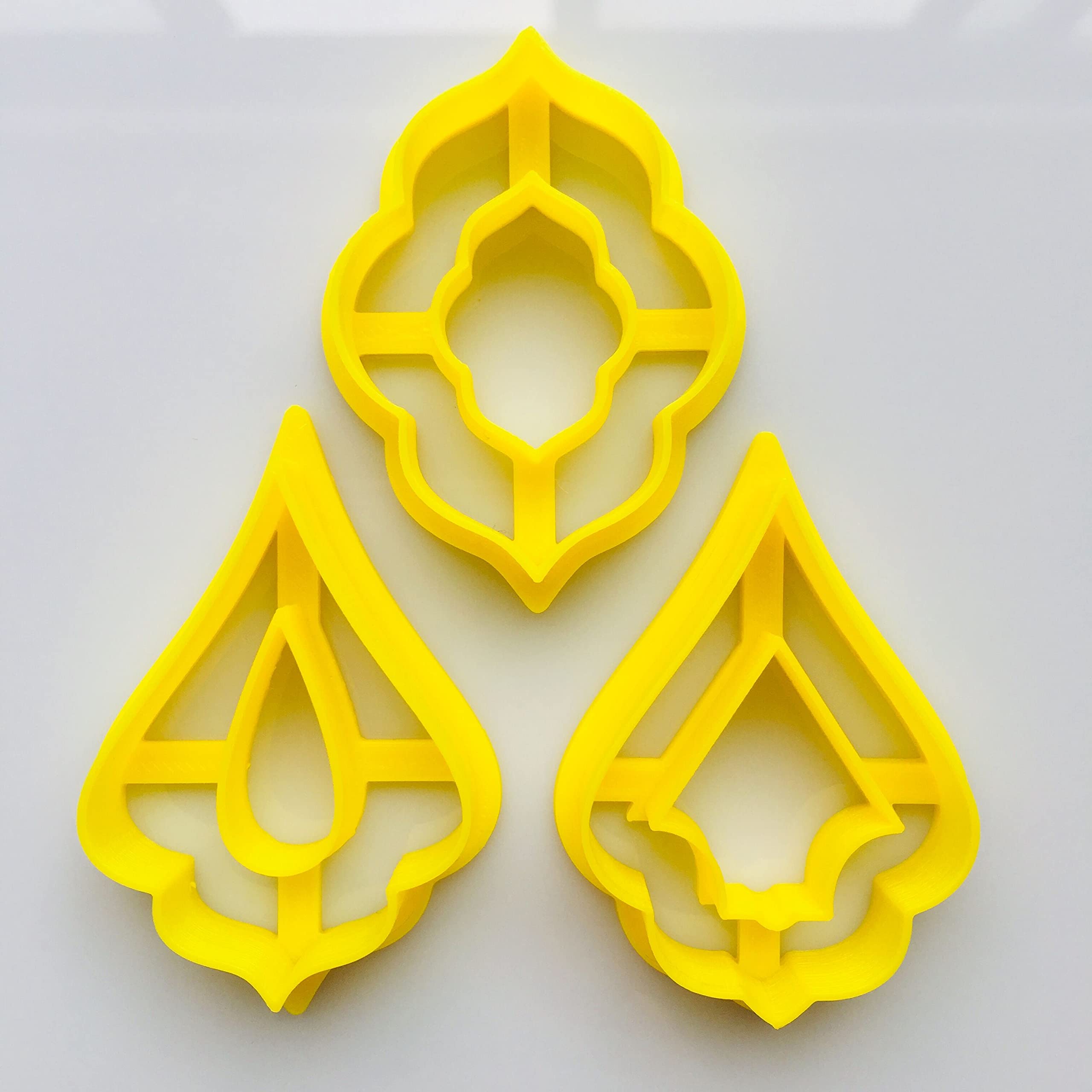 3 Pcs Moroccan Donut Shaped Cutters - Polymer Clay Cutters for Jewelry Making, DIY Crafts, Resin Art & Home Decor - Perfect for Earrings, Pendants & Handmade Gifts