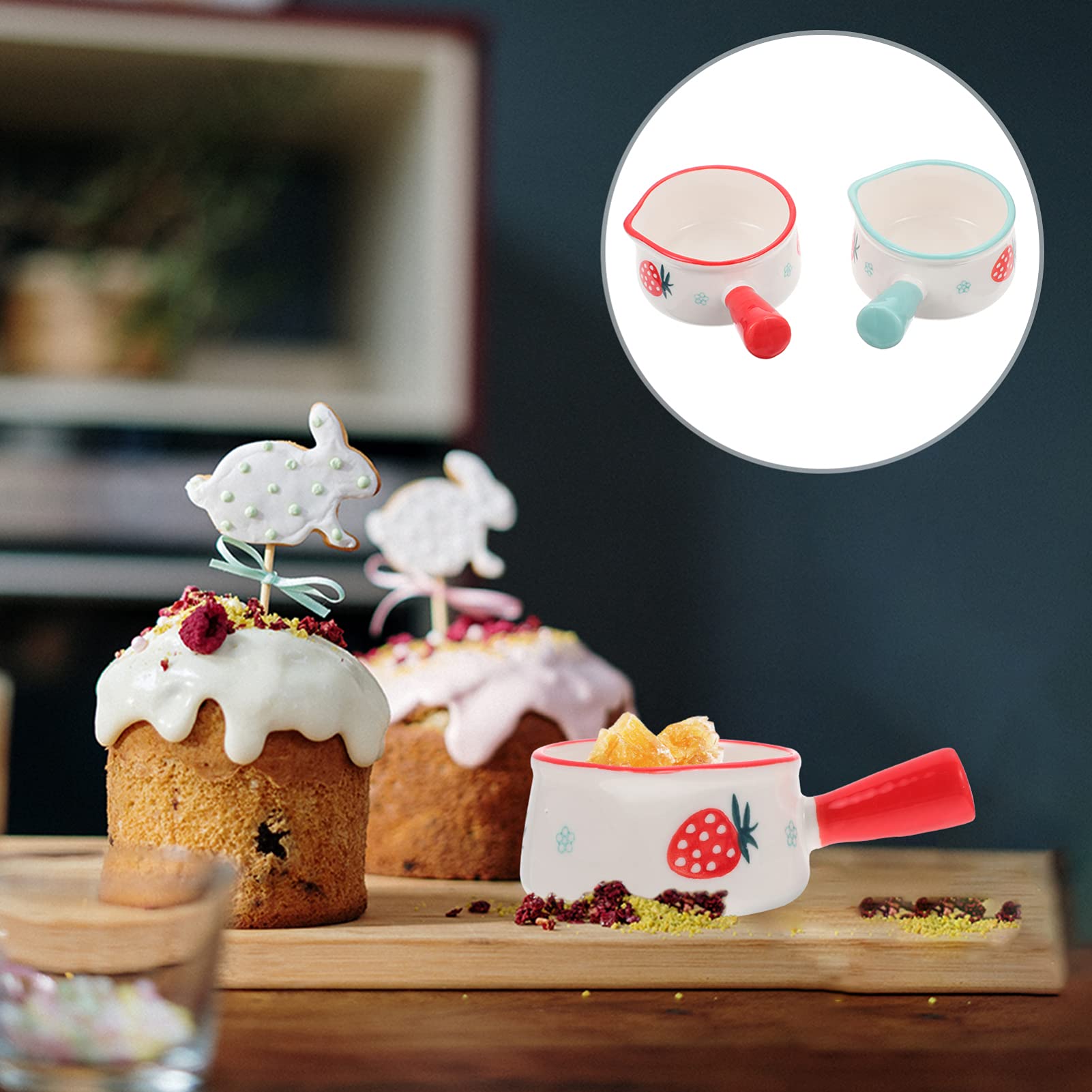 2-Pack Ceramic Food Heating Pot - Mini Coffee & Milk Warmer, Saucepan for Kitchen, Stovetop & Camping Use - Perfect for Coffee, Tea, Hot Chocolate & Baby Bottle Warming
