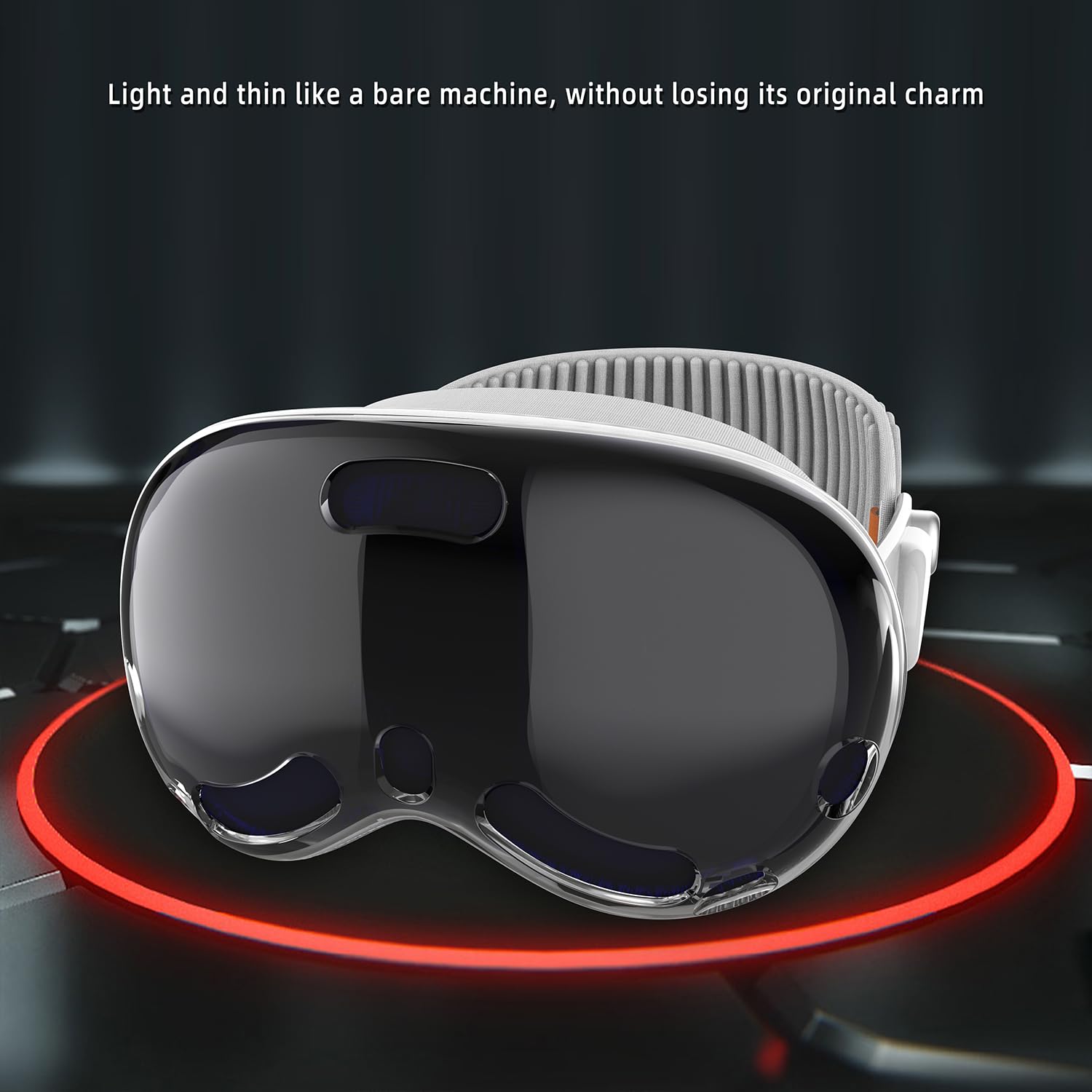 TPU Protective Cover for Vision Pro VR Headset - Transparent Anti-Scratch Screen Protector & Lens Guard Accessories (Red Transparent) - Perfect for Gaming, VR Experiences & Device Protection