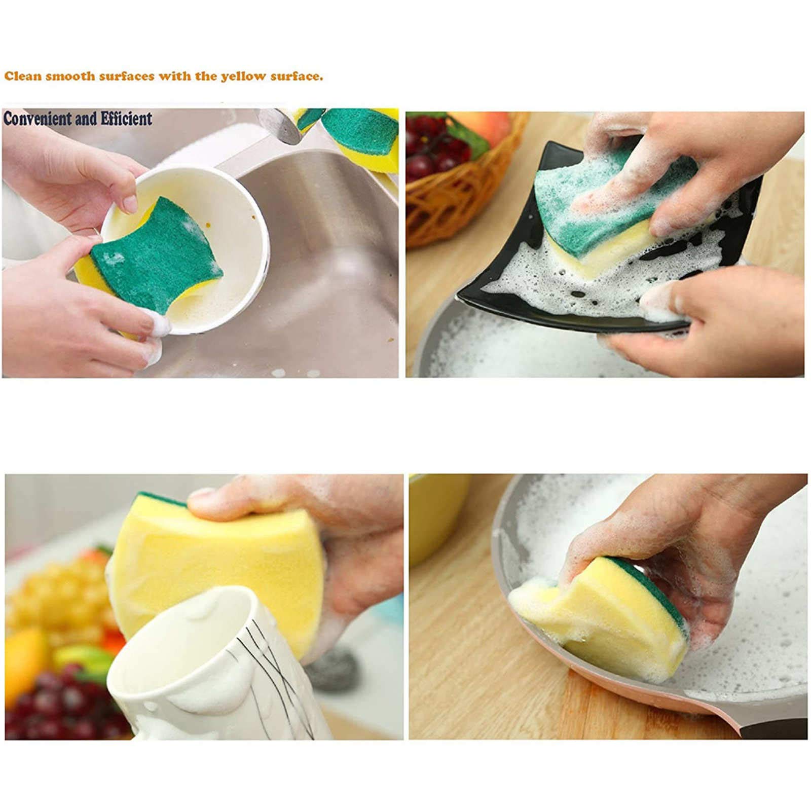 Eco-Friendly Non-Scratch Kitchen Cleaning Sponges - 20 Pack Dish Scrub Sponges for Pots, Pans & Dishes | Gentle on Cookware & Perfect for Daily Dishwashing