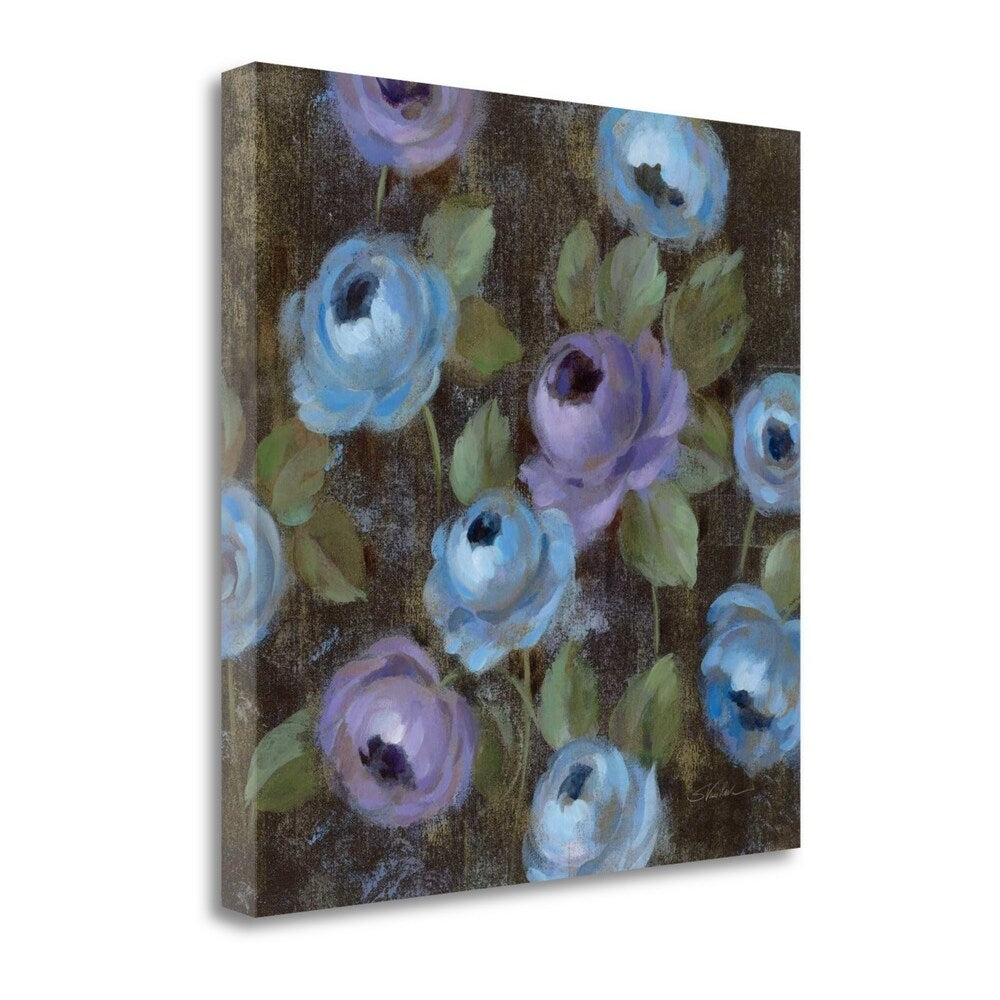 Blue Damask II by Silvia Vassileva - Premium Giclee Art Print on Gallery Wrapped Canvas - Ready to Hang Wall Decor for Living Room, Bedroom & Office