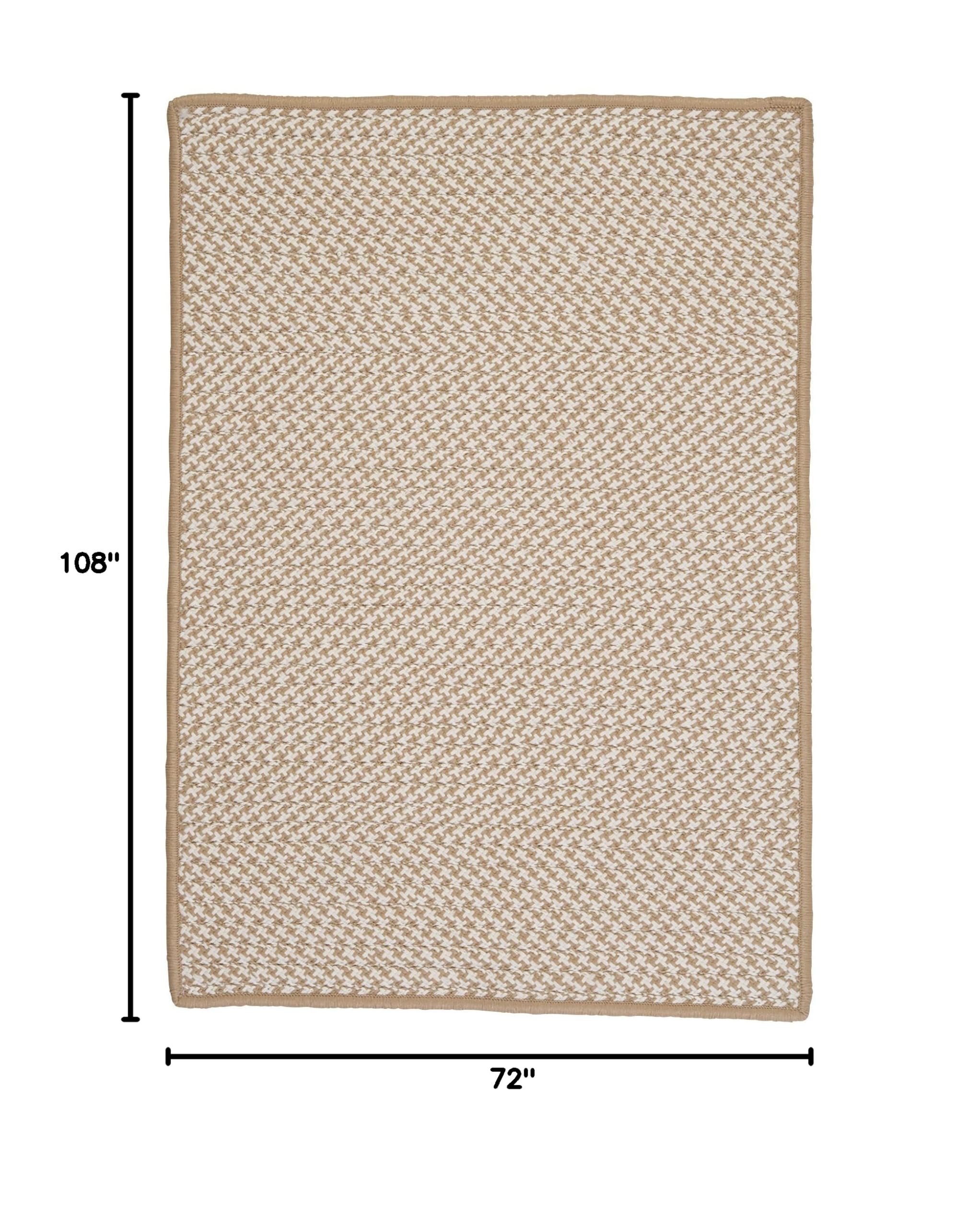 Colonial Mills Outdoor Houndstooth Tweed Area Rug 6'x9' in Cuban Sand - Durable All-Weather Patio Rug for Deck, Porch, and Outdoor Living Spaces