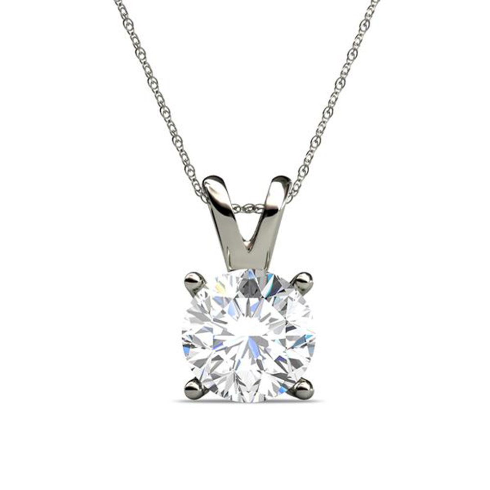0.08 ct Round Diamond Solitaire Pendant in White Gold - I2 Clarity, High-Quality Jewelry for Women | Perfect for Anniversary Gifts, Valentine's Day & Special Occasions