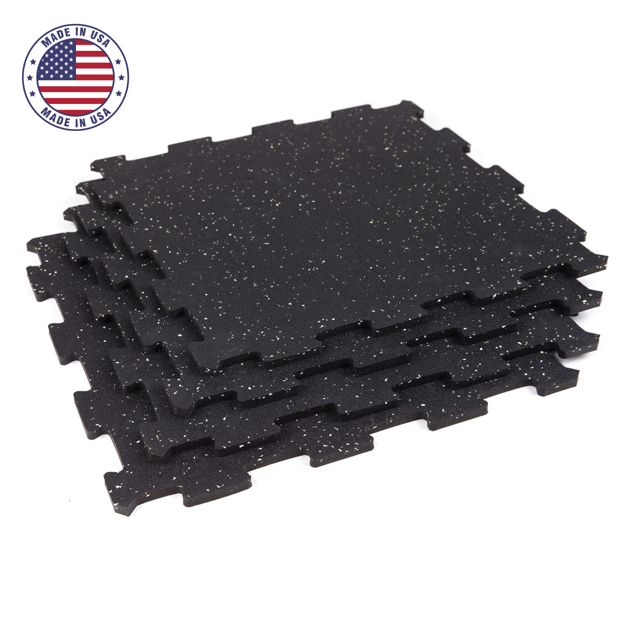 Premium 24x24 Interlocking Rubber Gym Floor Tiles – USA Made – Durable & Non-Slip for Home Gyms, Fitness Studios, and Play Areas