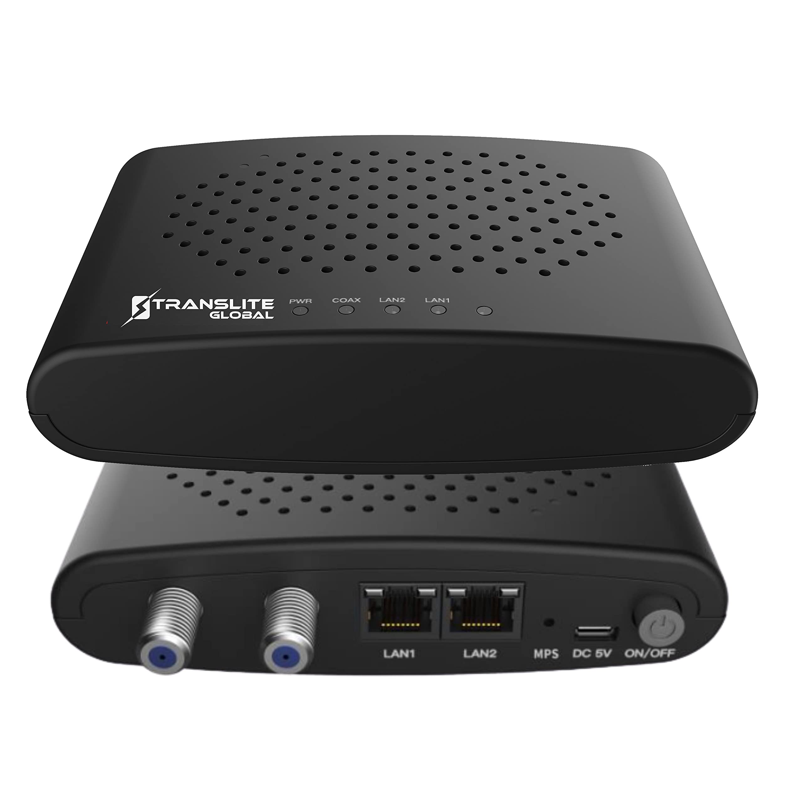 MoCA 2.5 Adapter with 2 Gigabit Ethernet Ports - High Speed Ethernet Over Coaxial Network Extender (2 Pack) for Home & Office | Translite Global TL-MC84 | Perfect for Streaming, Gaming & Smart Home Devices