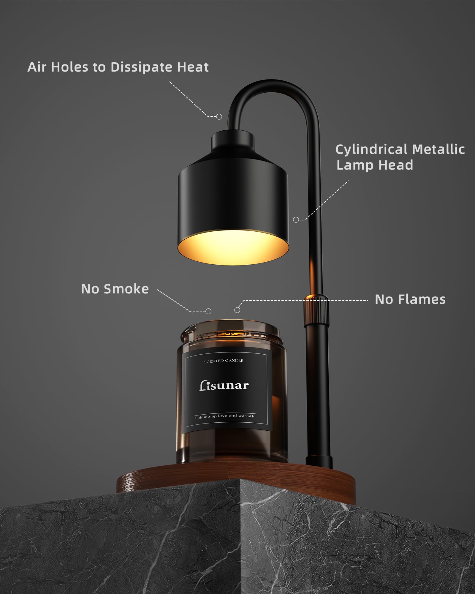 Electric Candle Warmer Lamp with Timer - Adjustable Height Wax Melter for Jar Candles, 2 Bulbs Included - Perfect for Home Decor, Romantic Ambiance & Aromatherapy