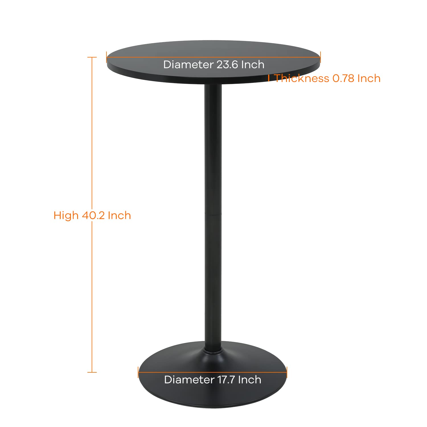 Modern Hydraulic Round Pub Table - Adjustable Height Kitchen Dining Table for Home, Bar Top Tall Table, Perfect for Small Spaces and Entertaining