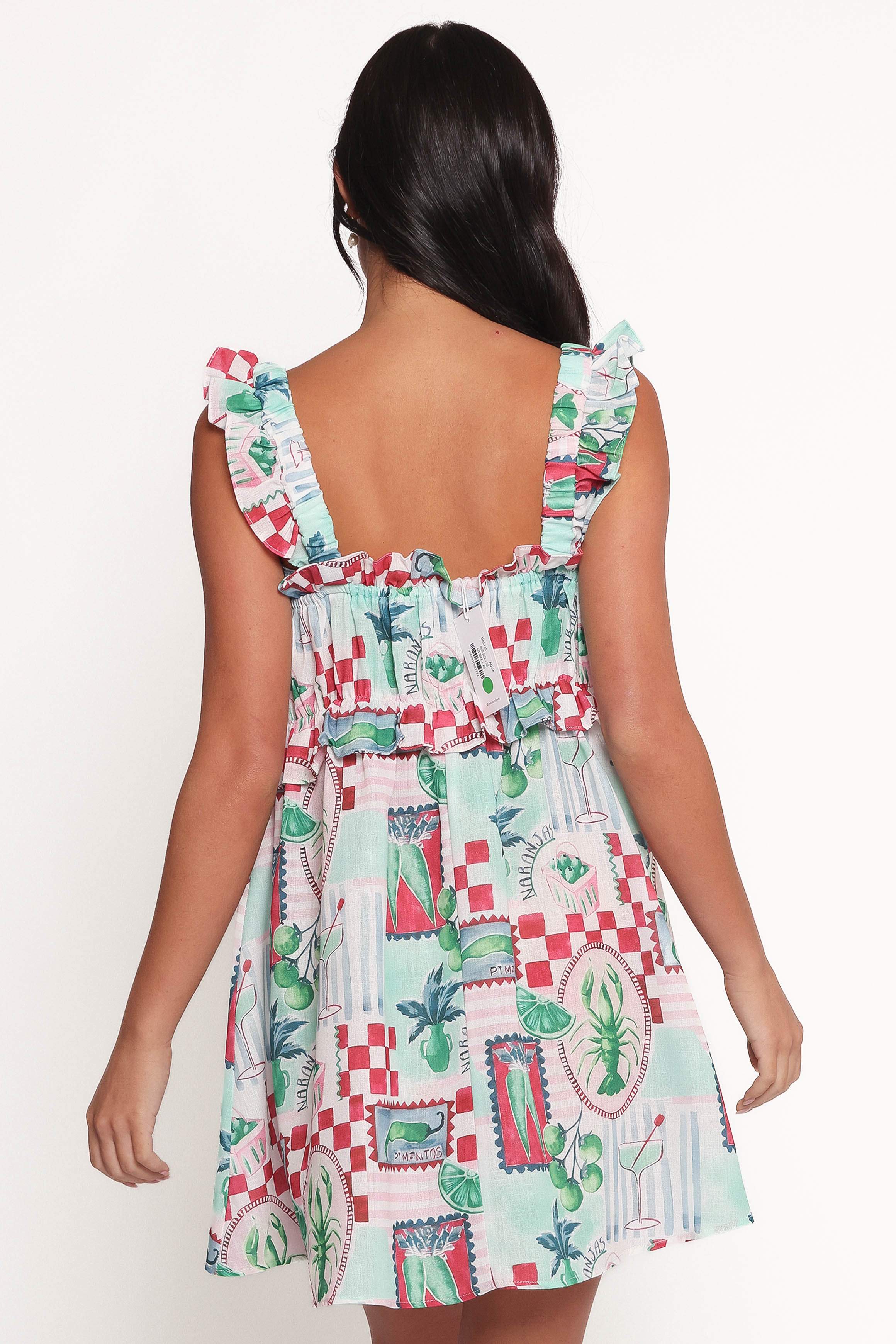 Annis Frill Sleeve Mini Dress in Aqua - Flowy Summer Party Dress for Women, Beach Vacation Outfit, Date Night Attire