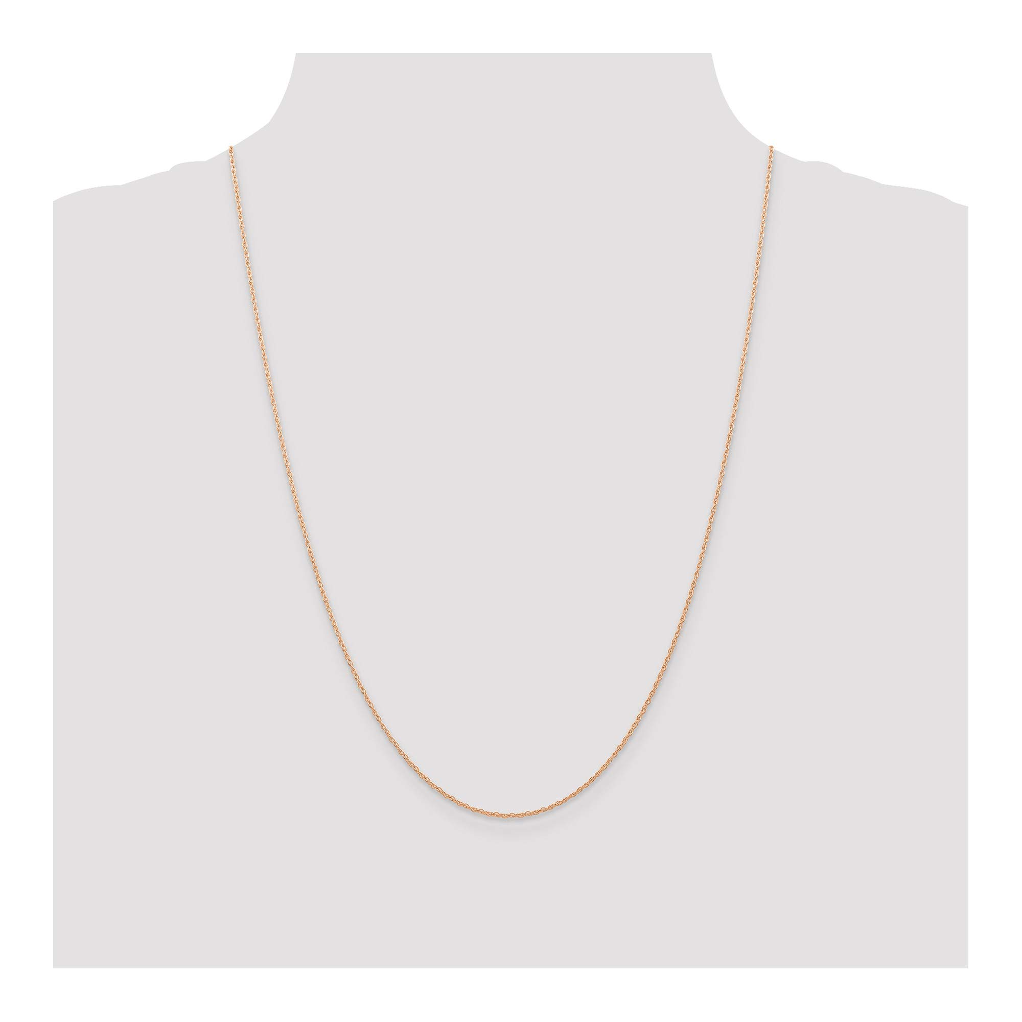 14K Rose Gold 0.7mm Carded Cable Rope Chain Necklace - 20 Inch Dainty Jewelry for Women - Perfect for Layering, Gift Giving & Everyday Wear