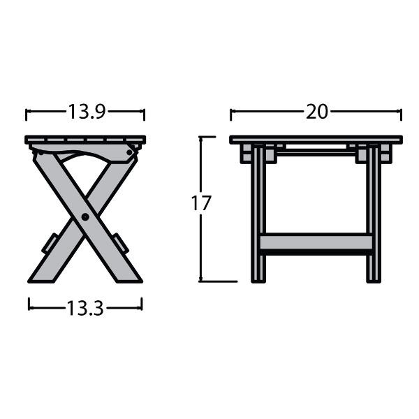 Portable Outdoor Folding Adirondack Side Table - Lightweight Patio Furniture for Camping, Beach, Garden & Poolside Use