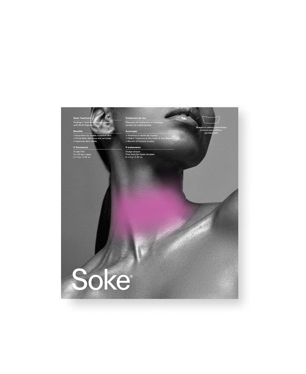 Soke Neck Hydrogel Treatment Mask - Anti-Aging & Moisturizing Face Mask for Wrinkles & Fine Lines - Perfect for Skincare Routine & Spa Night Self-Care