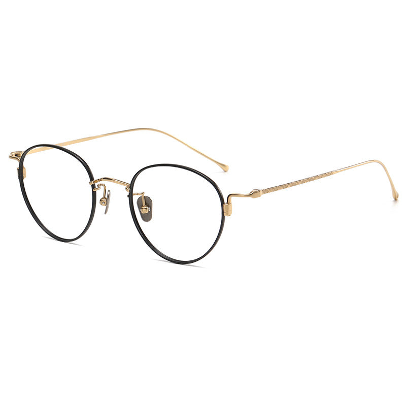 Vintage Titanium Oval Eyeglasses Frames - Lightweight & Durable Eyewear for Men & Women - Perfect for Reading, Fashion, and Everyday Use