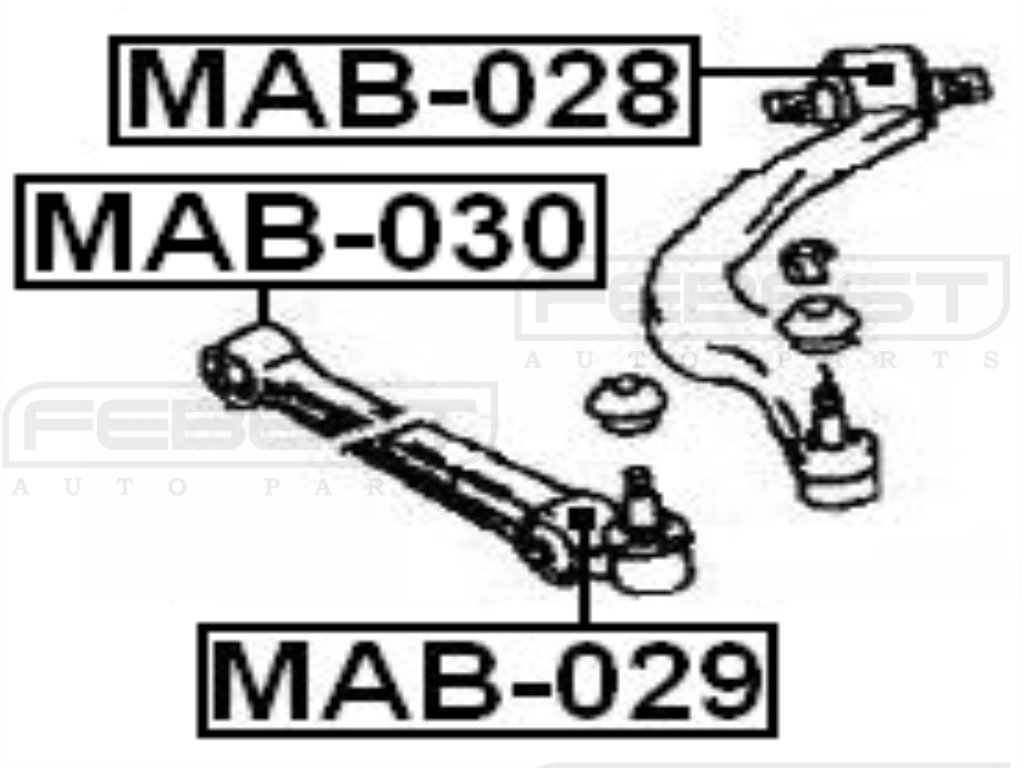 Febest Rear Arm Bushing for Mitsubishi Lower Control Arm - Replacement Suspension Part for Smoother Ride & Enhanced Vehicle Control | Perfect for Off-Roading, Daily Commuting & Performance Upgrades