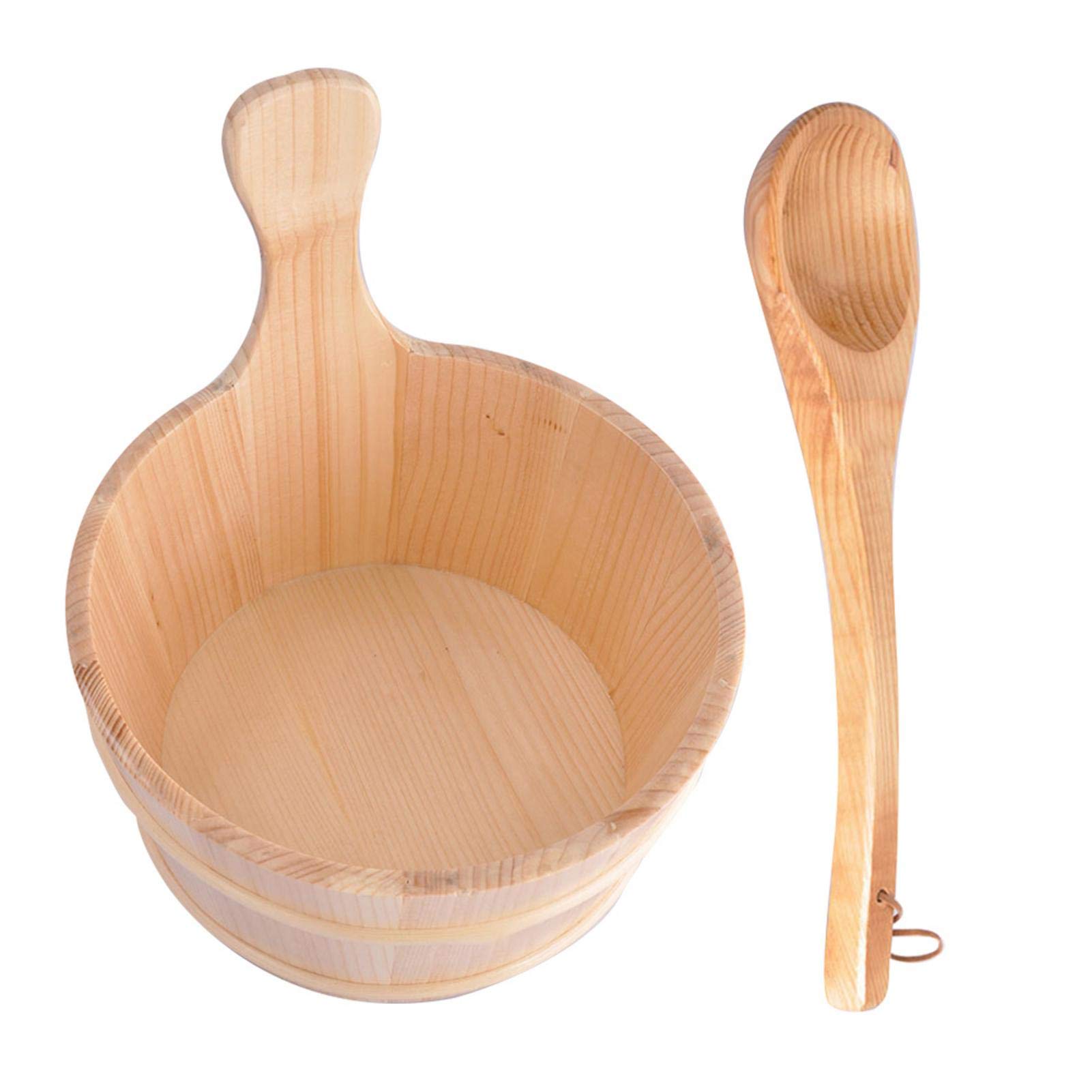 Premium Finland Pinewood Sauna Bucket & Ladle Set - Handcrafted Wooden Sauna Accessories for Steam Room, Spa & Turkish Bath - Perfect for Relaxation & Detox Therapy