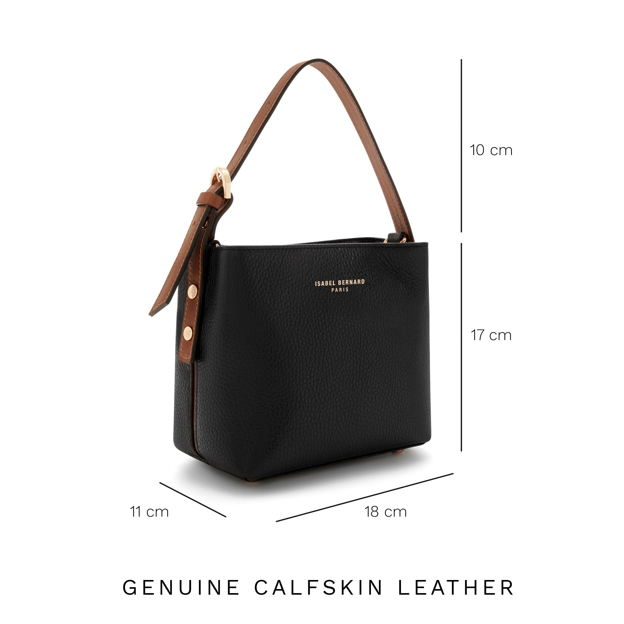 Honoré Adriane Mini Black Leather Handbag for Women - Genuine Calfskin Leather Crossbody Purse - Perfect for Work, Date Night & Travel Accessories