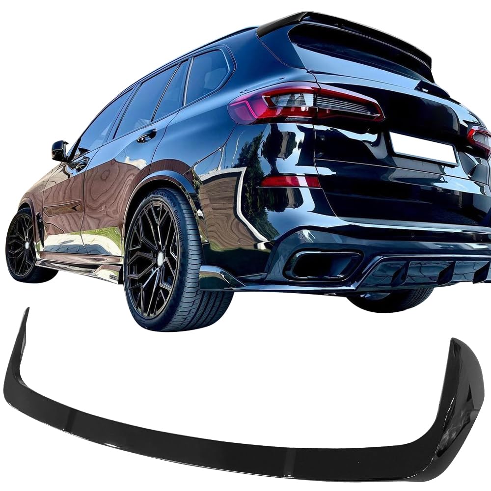 IKON MOTORSPORTS Gloss Black Roof Spoiler for 2019-2025 BMW G05 X5 (Excludes X5M/X5M Competition) - HM Style Rear Roof Lip Wing Body Kit - ABS Plastic - Enhance Your X5's Sporty Look for Street & Show Car Builds