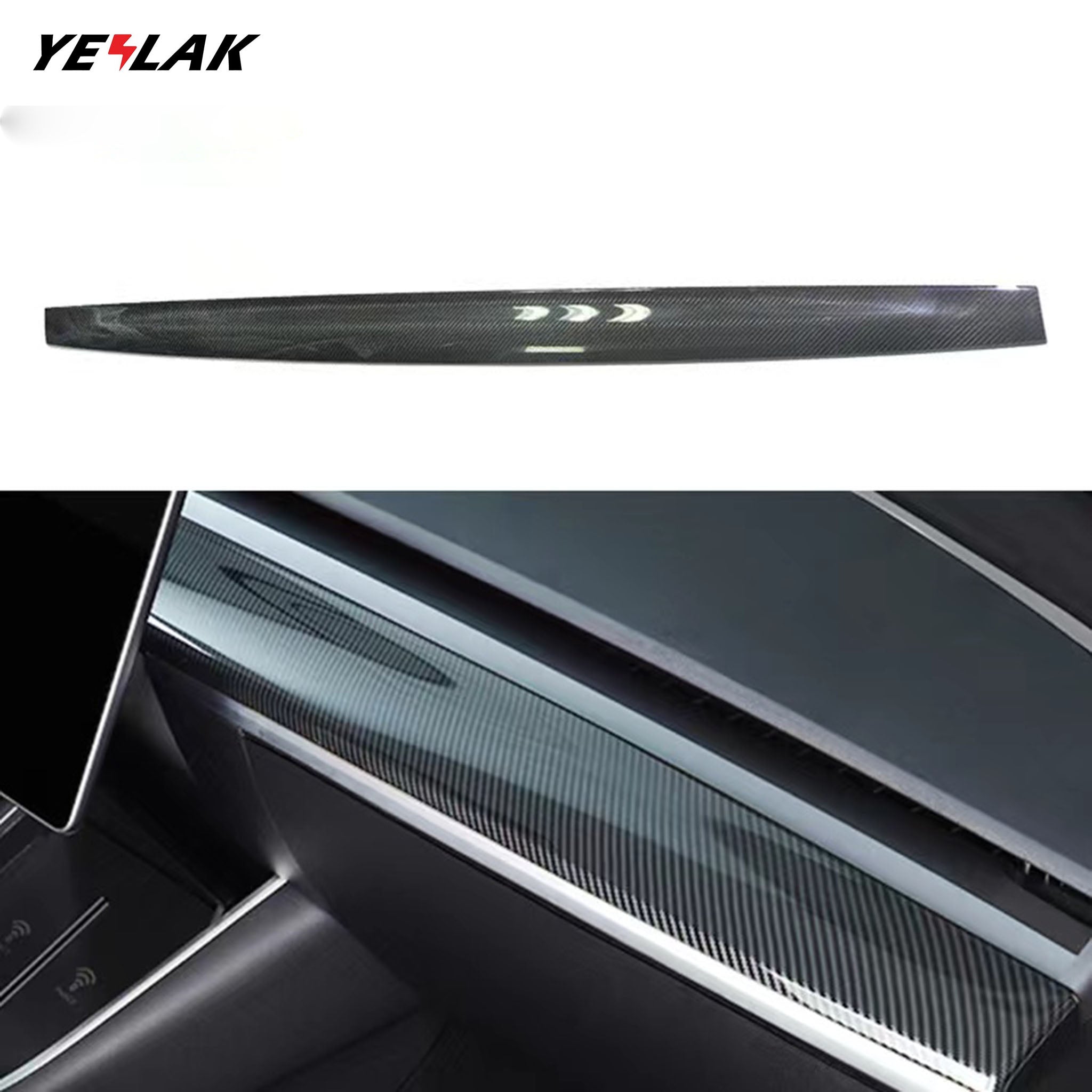 Premium Real Dry Carbon Fiber Dashboard Cover for Tesla Model 3/Y - UV Resistant & OEM Fit Interior Upgrade | Enhance Your Tesla's Luxury Interior for Daily Driving & Road Trips