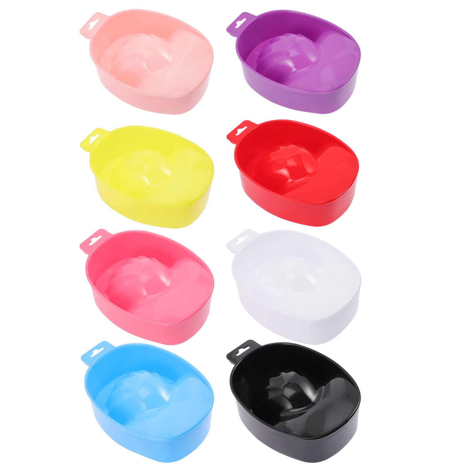FRCOLOR 8-Piece Plastic Nail Polish Removal Bowls Set - Manicure & Pedicure Bowls for Nail Art, Polish Remover, Washing Brushes - Essential Salon & Home Nail Care Tools for DIY Manicures & Professional Use