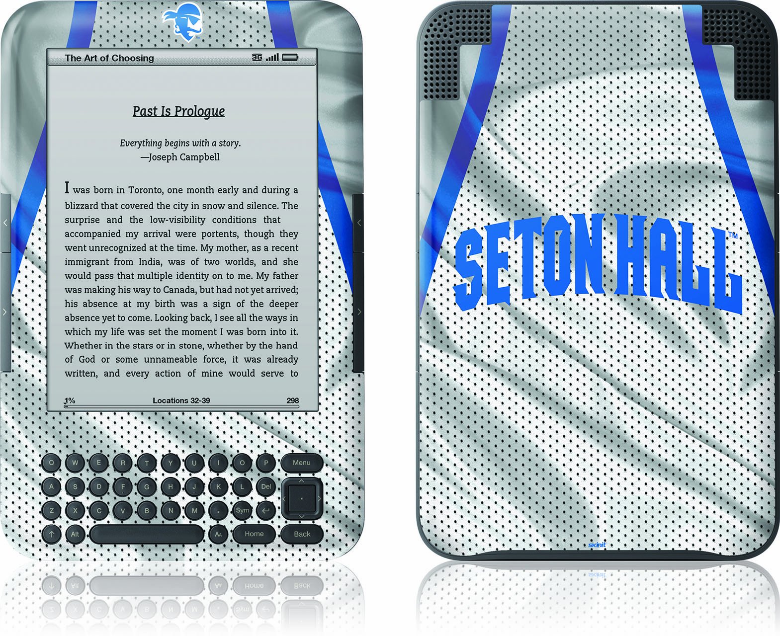 Skinit Custom Skin for Kindle Keyboard - Officially Licensed Seton Hall University Design | Protective Decal for Kindle 3rd Generation | Perfect for School, Travel & Gifting