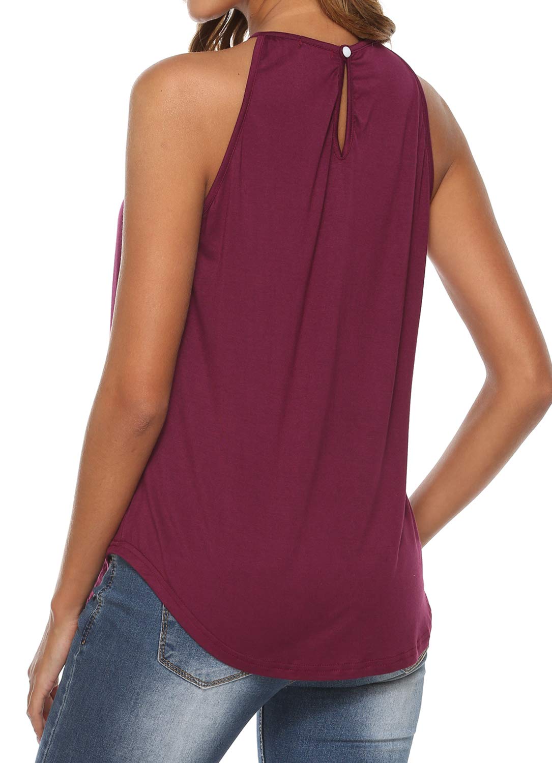 Bluetime Women's Summer Halter Spaghetti Strap Flowy Tank Top - Sleeveless Lace Cami Blouse for Beach, Party & Casual Wear
